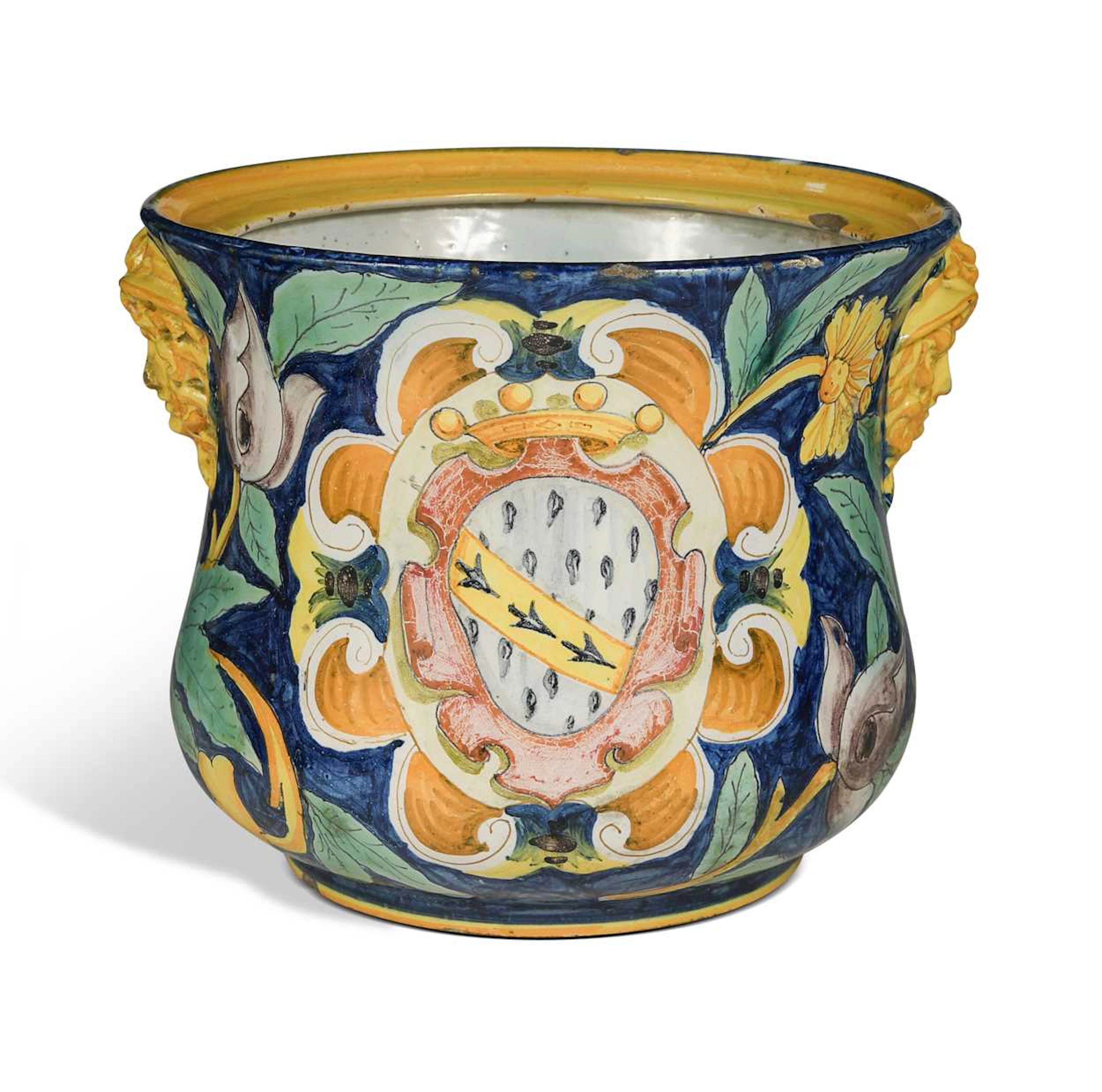 A maiolica two-handled pot, 19th century