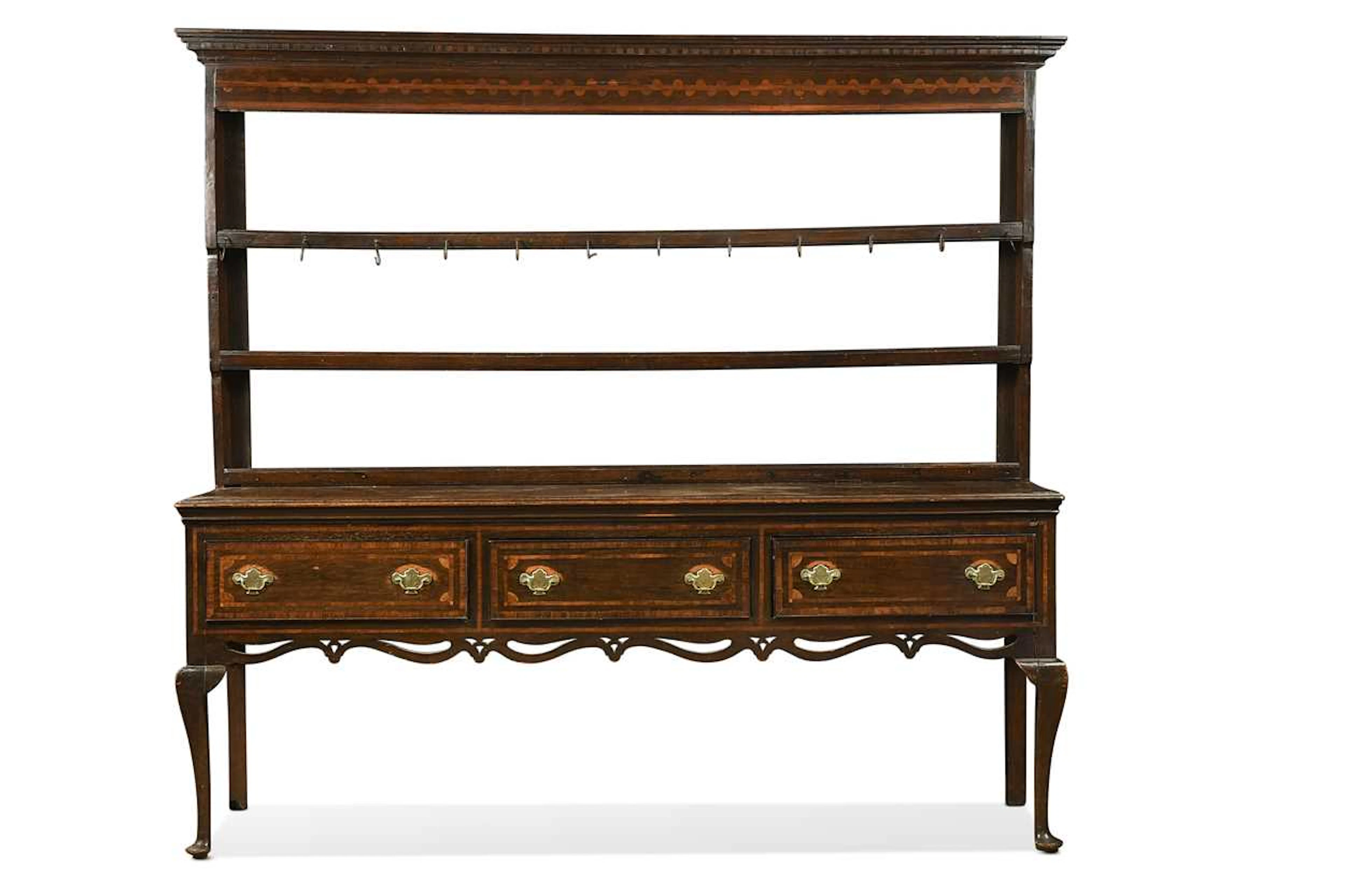 An inlaid oak dresser, late 18th century