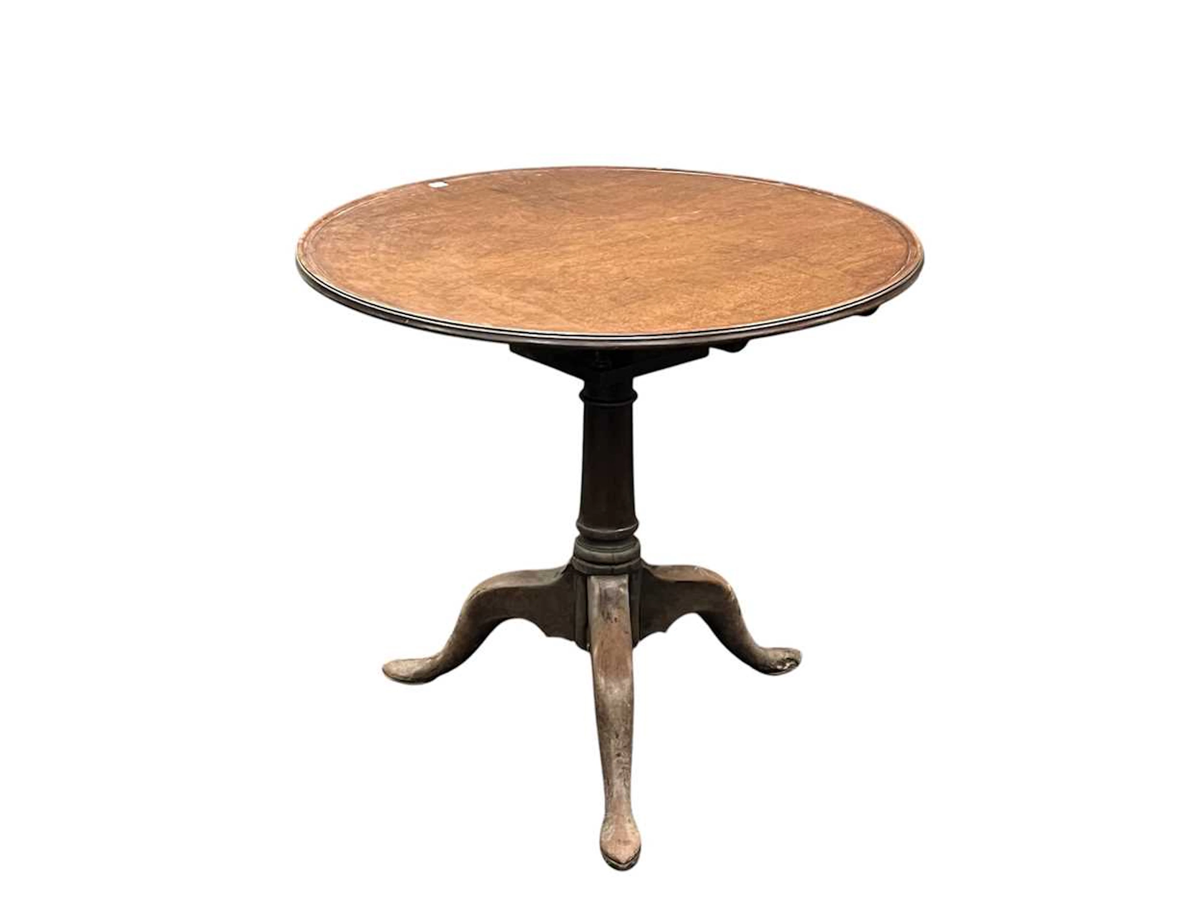 A plum pudding mahogany bird cage tripod table