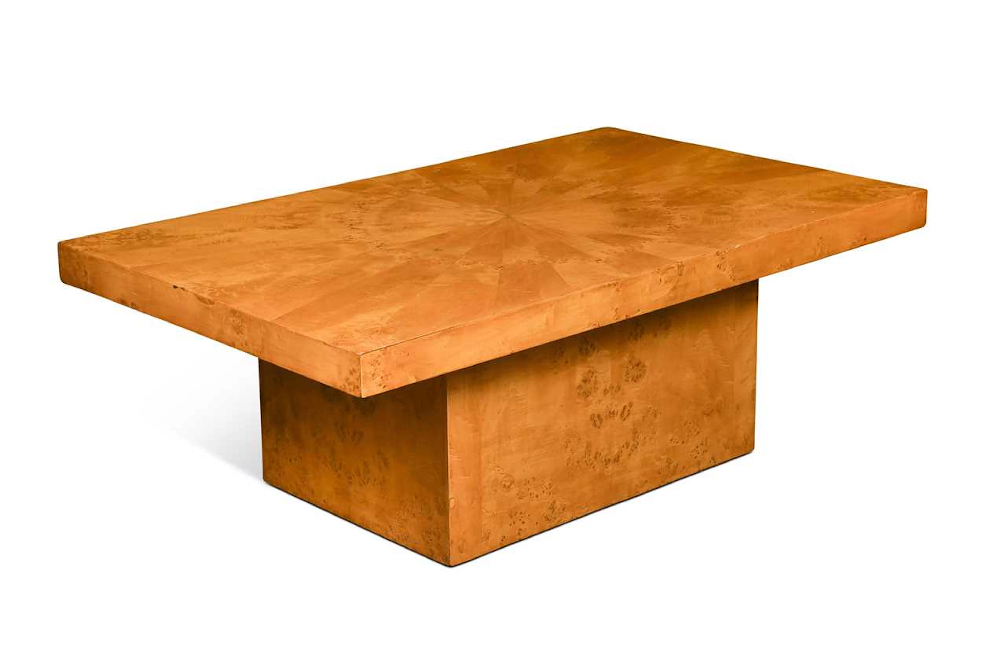 An Art Deco stye maple coffee table, mid-century