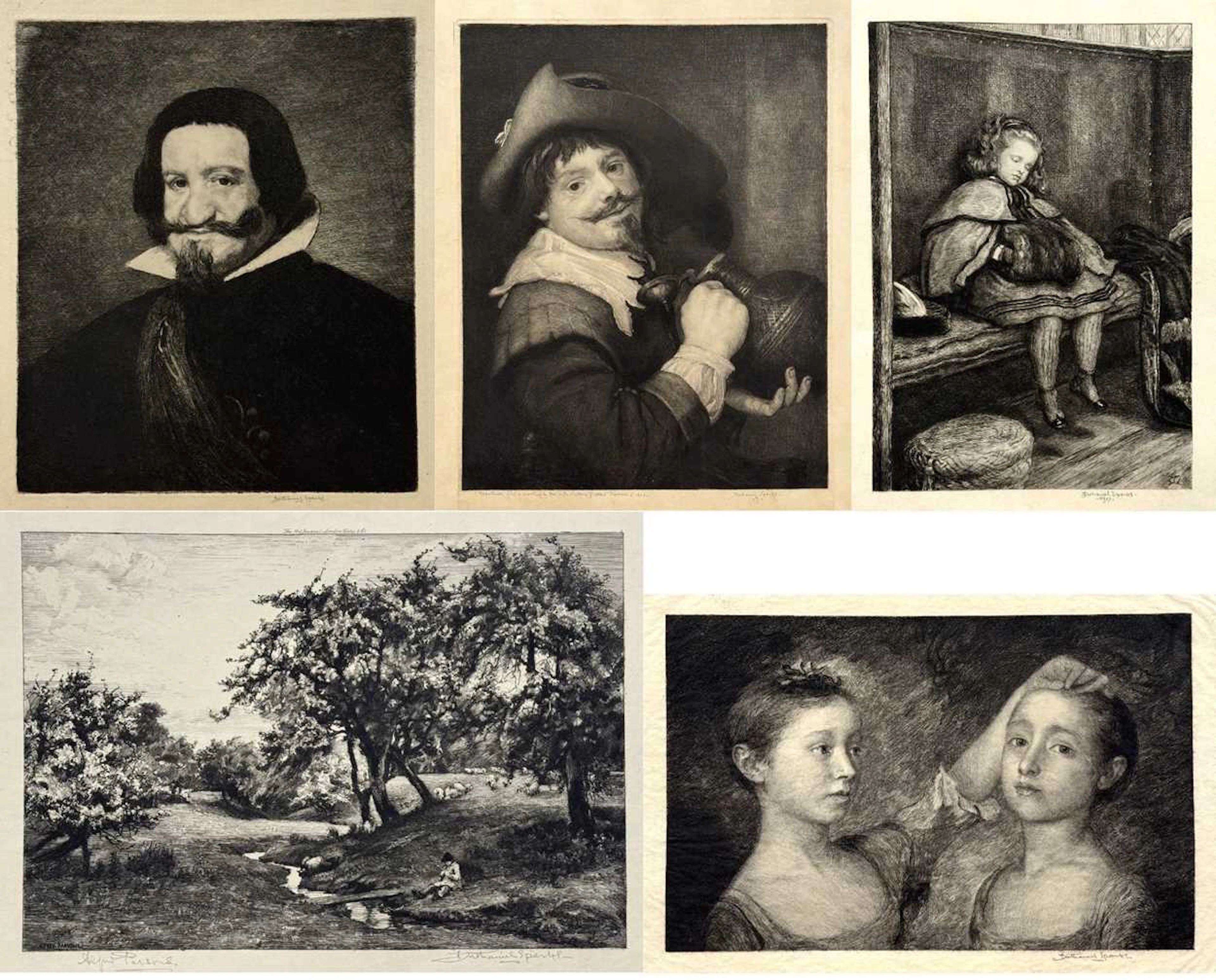 A Collection of Five Etchings By Nathaniel Sparks RE (1880-1956)