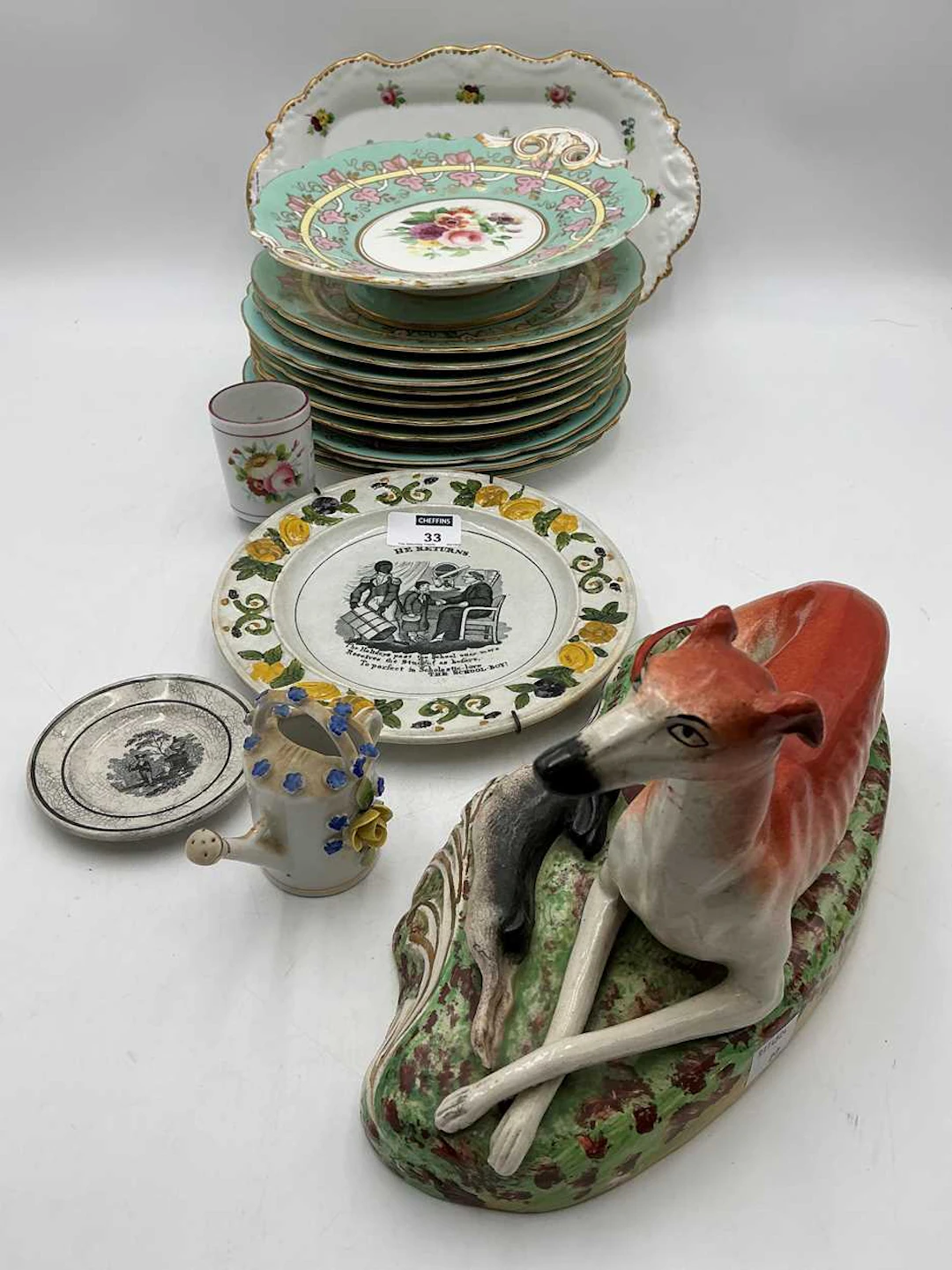A Victorian part dessert service and other ceramics...