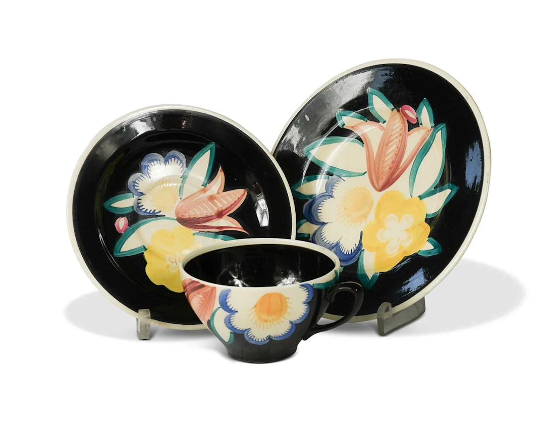 Susie Cooper, a floral painted trio