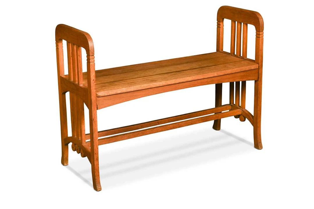 A secessionist style oak hall seat