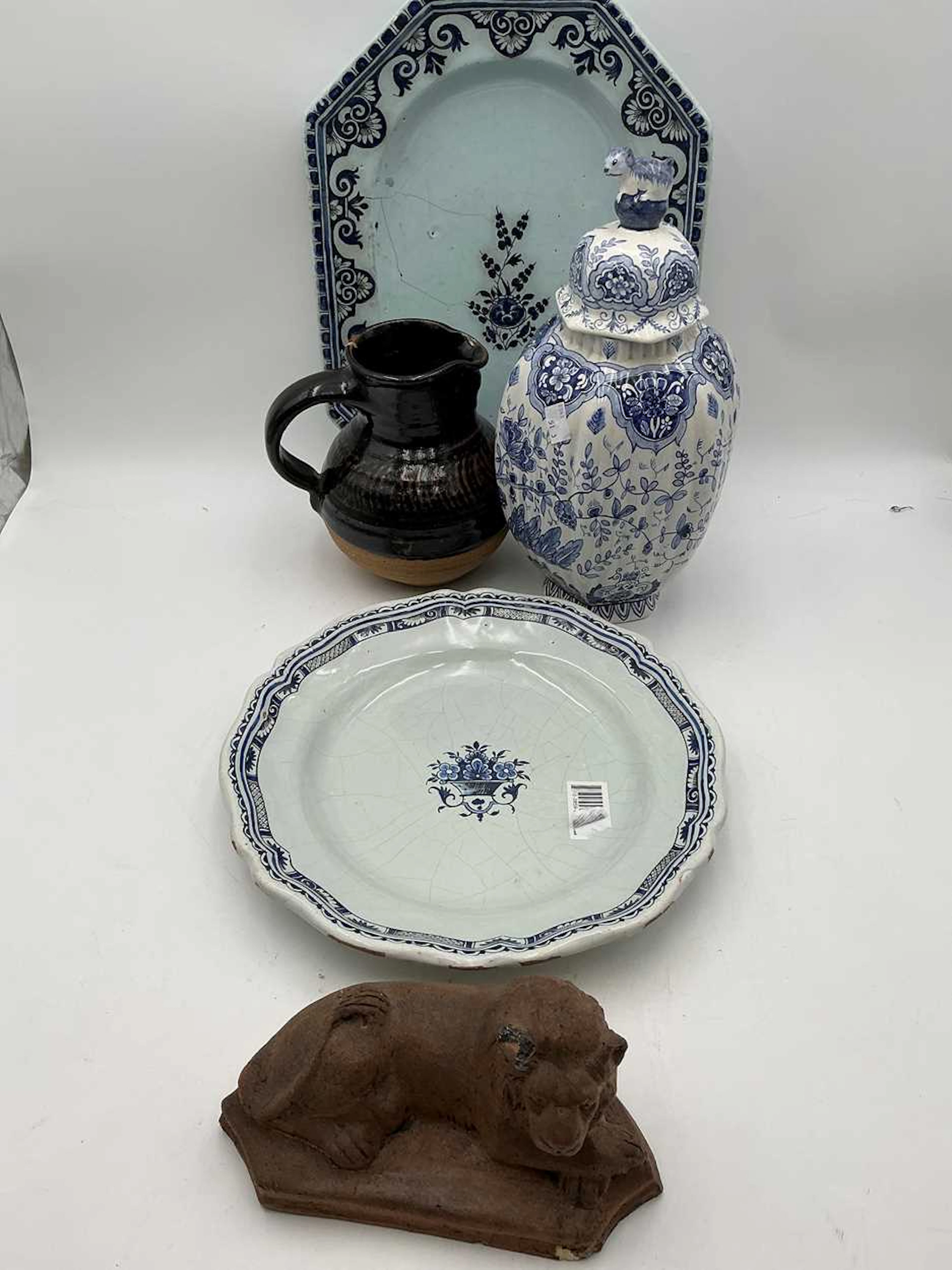 A faience vase and cover in the 18th century style