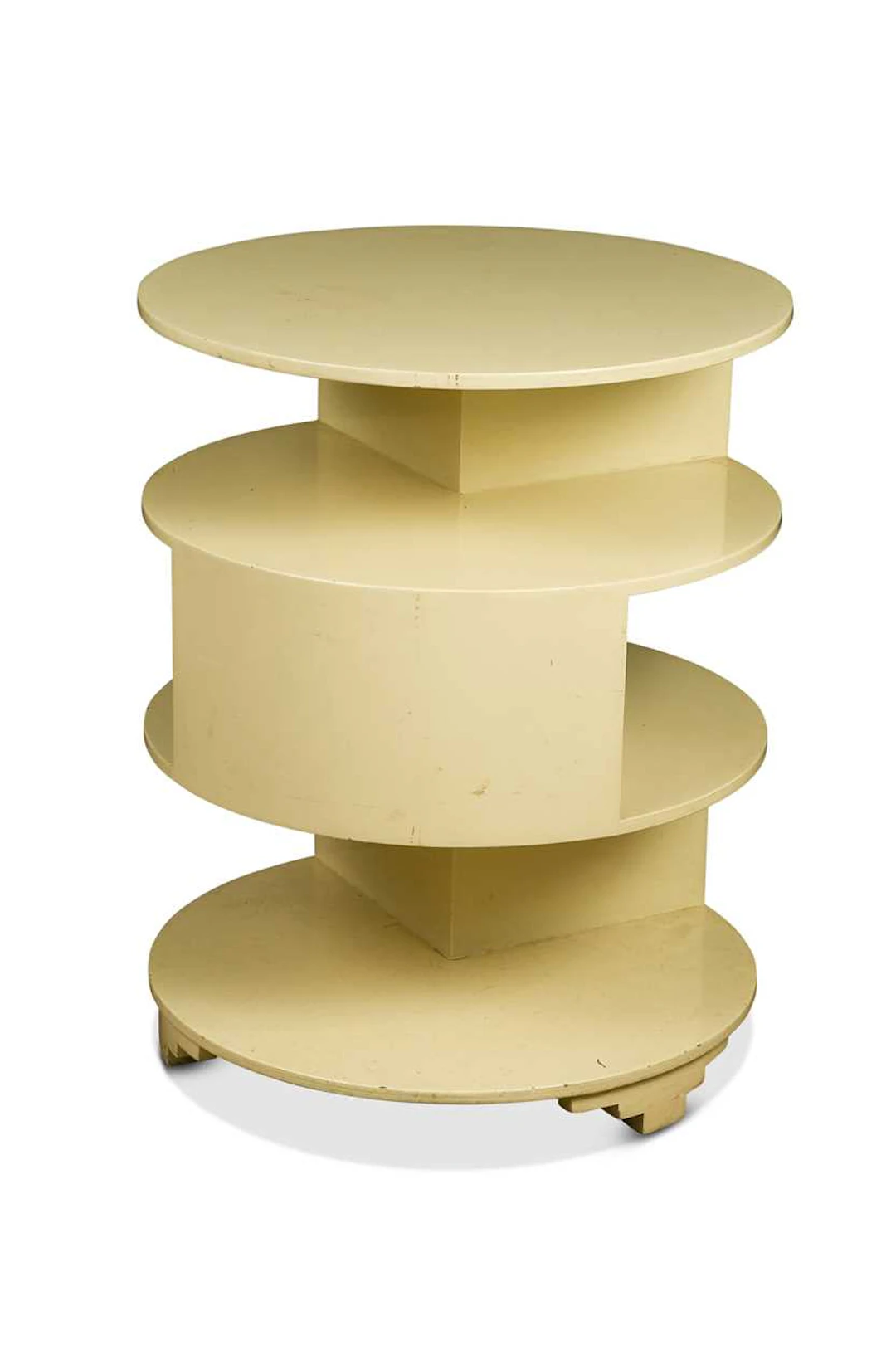 An Art Deco painted asymmetrical book table