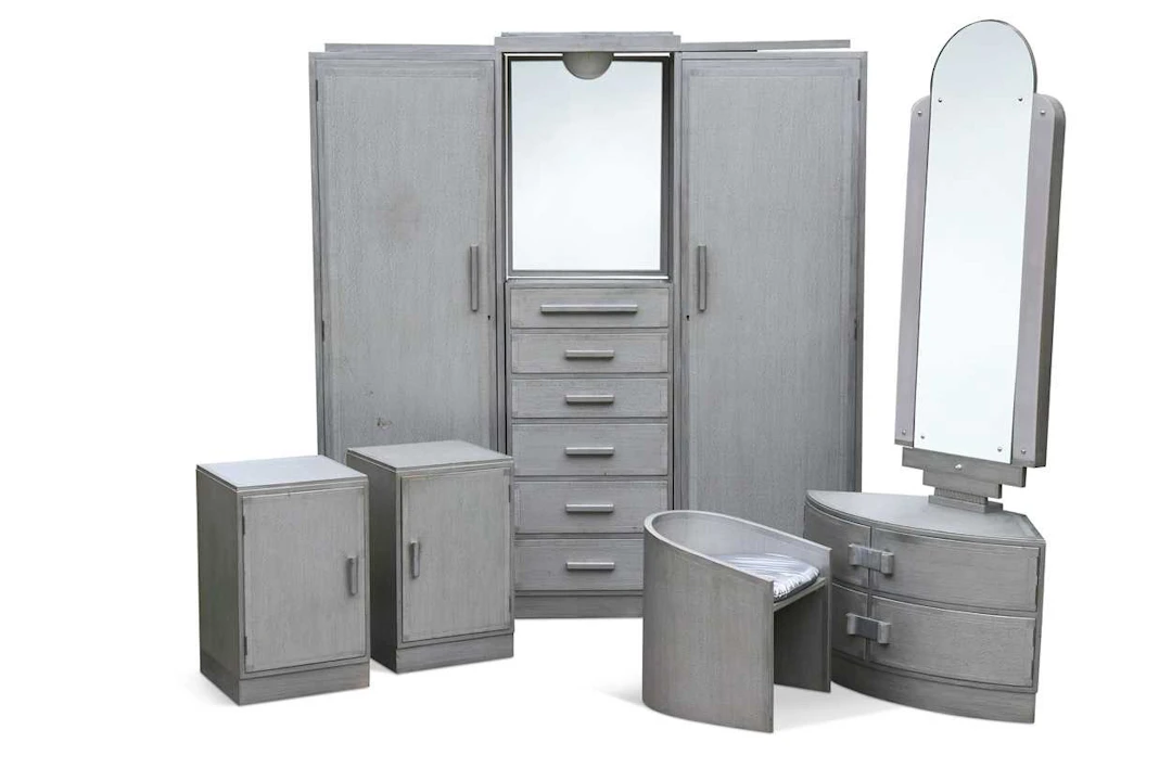 Rowley Gallery, an Art Deco silvered bedroom suite, circa 1930