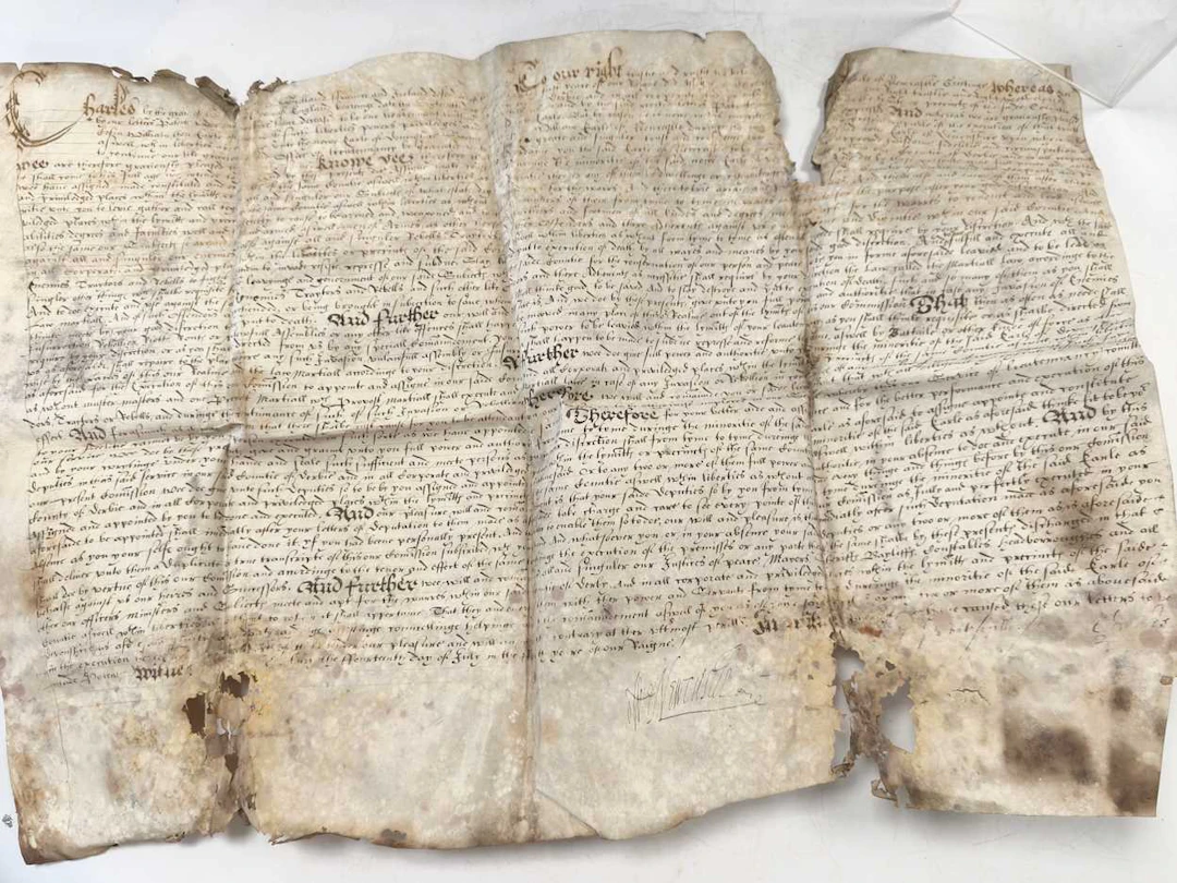 Parchment document - Earl of Newcastle.