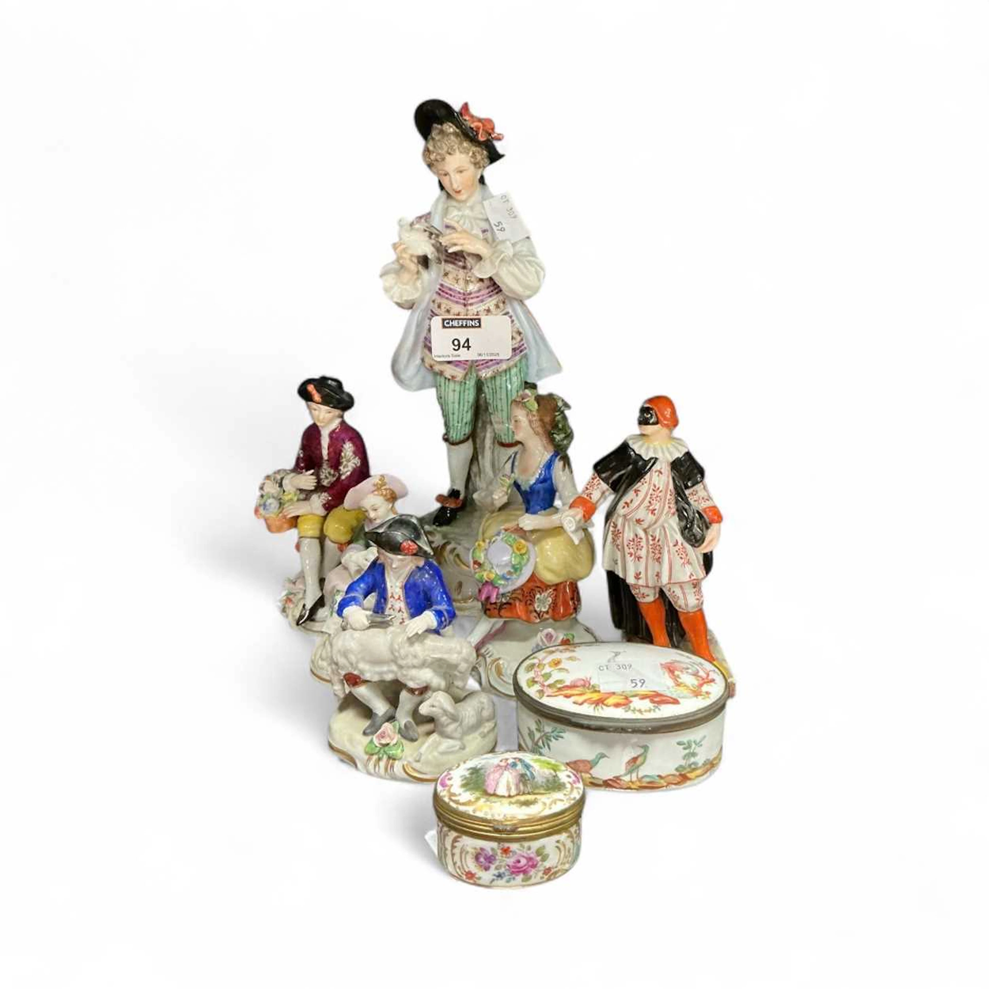 A quantity of 19th century continental porcelain figures...