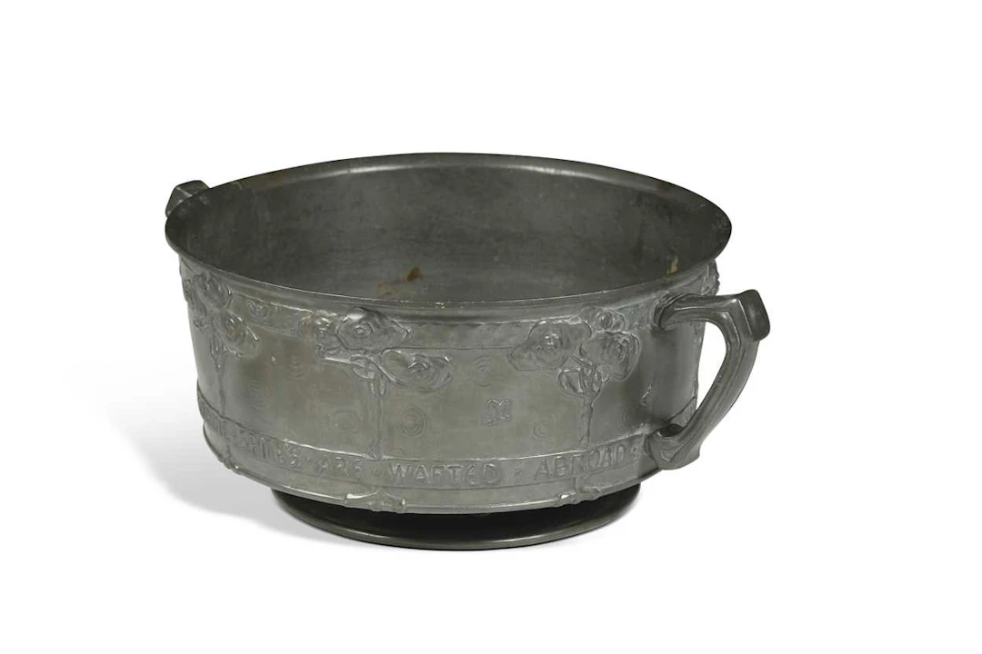 David Veasey for Liberty & Co., an Arts & Crafts twin-handled pewter bowl
