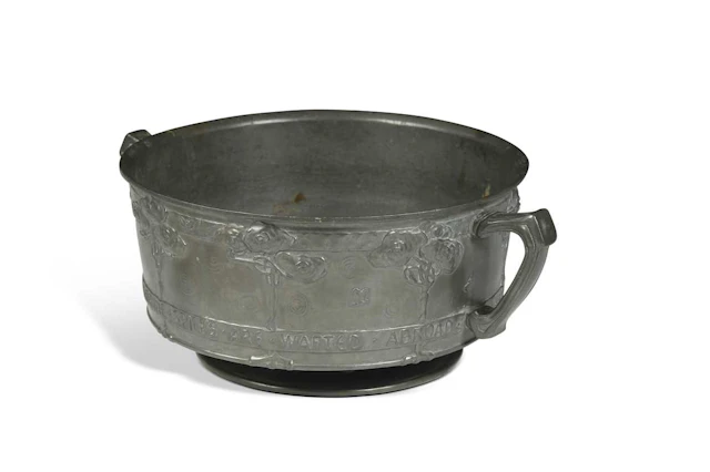 David Veasey for Liberty & Co., an Arts & Crafts twin-handled pewter bowl