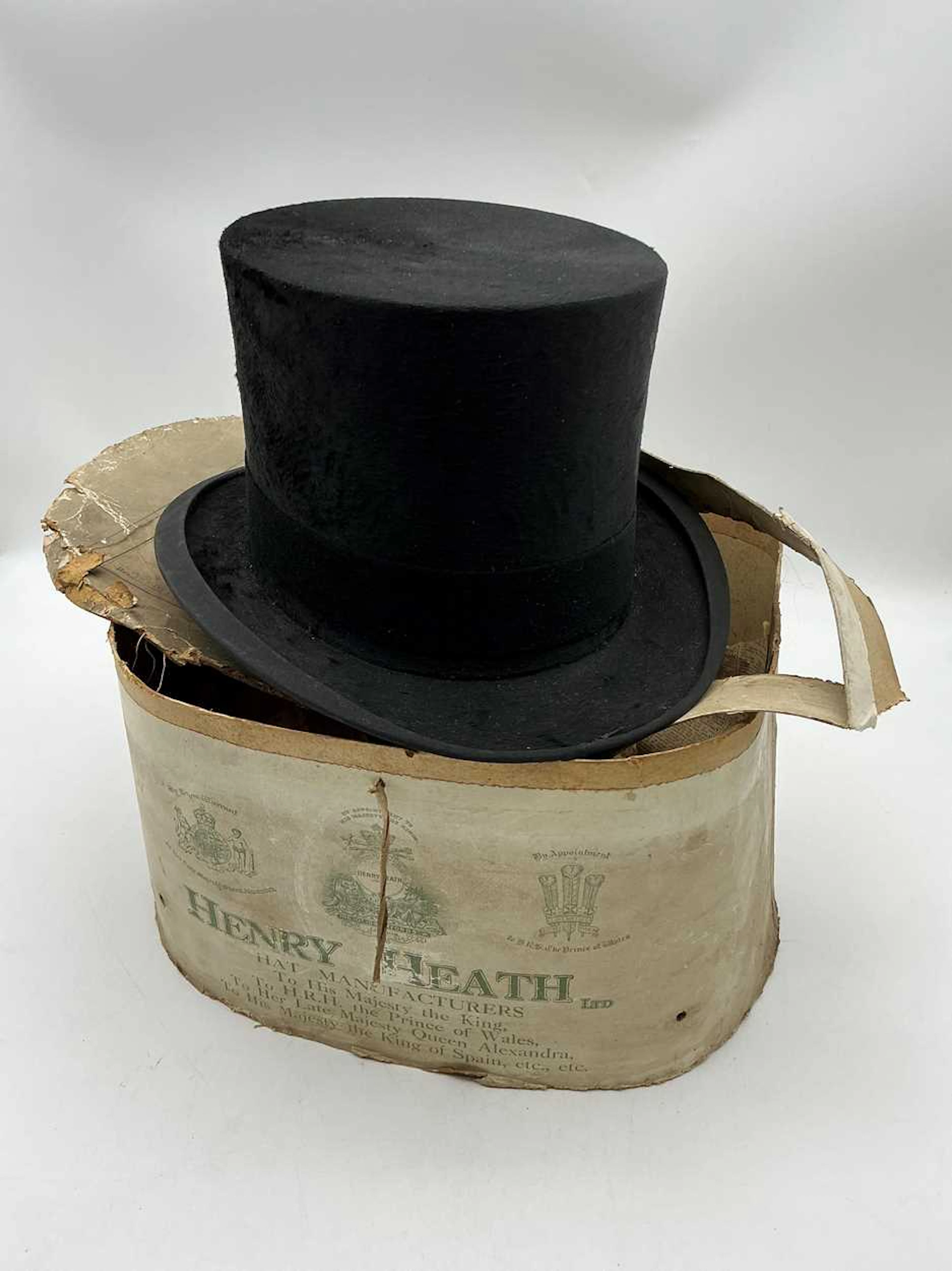 A silk top hat by Henry Heath Ltd of Oxford Street