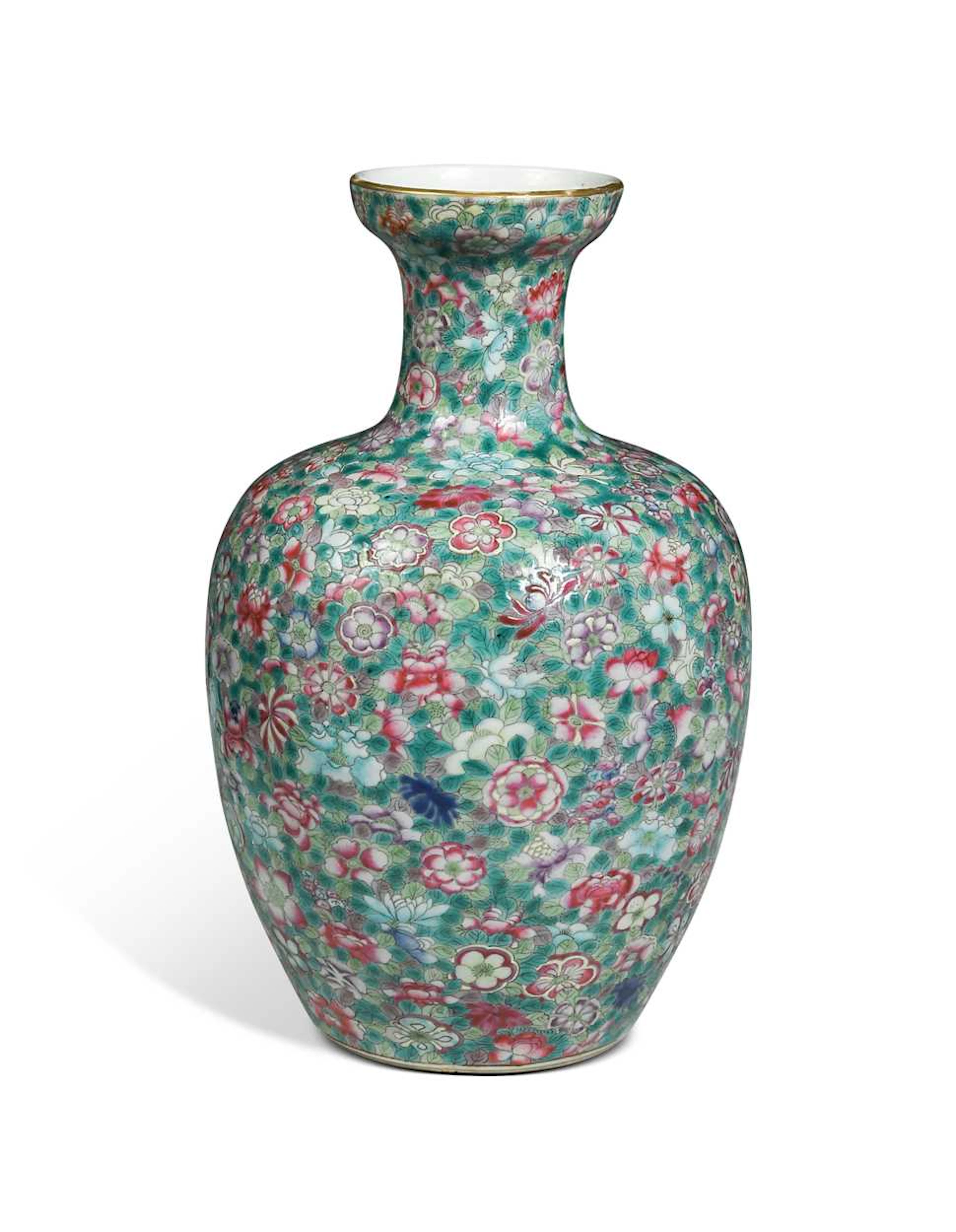 A Chinese porcelain millefiori vase, Qing Dynasty, 19th century