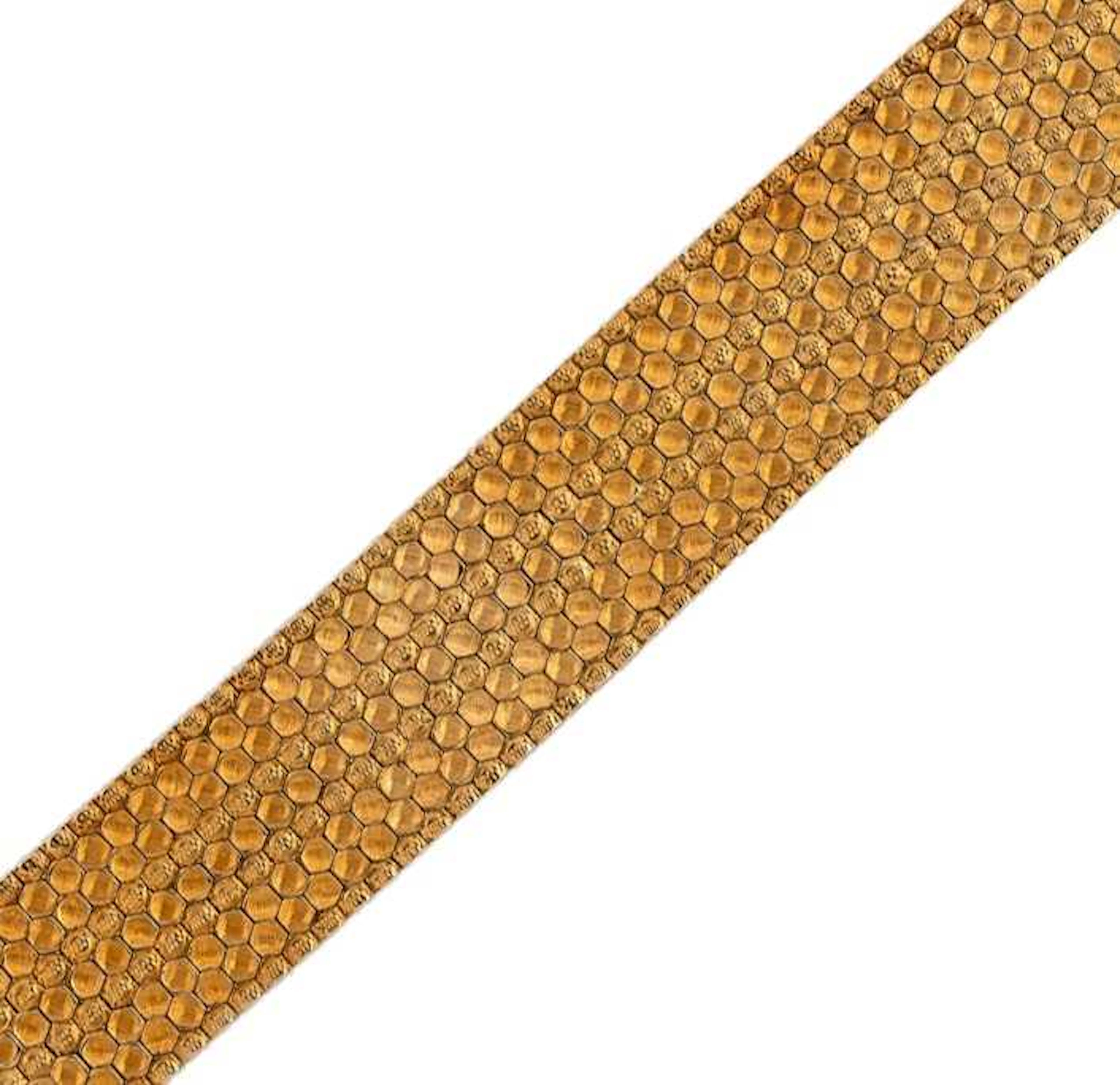 A modern wide cuff style bracelet