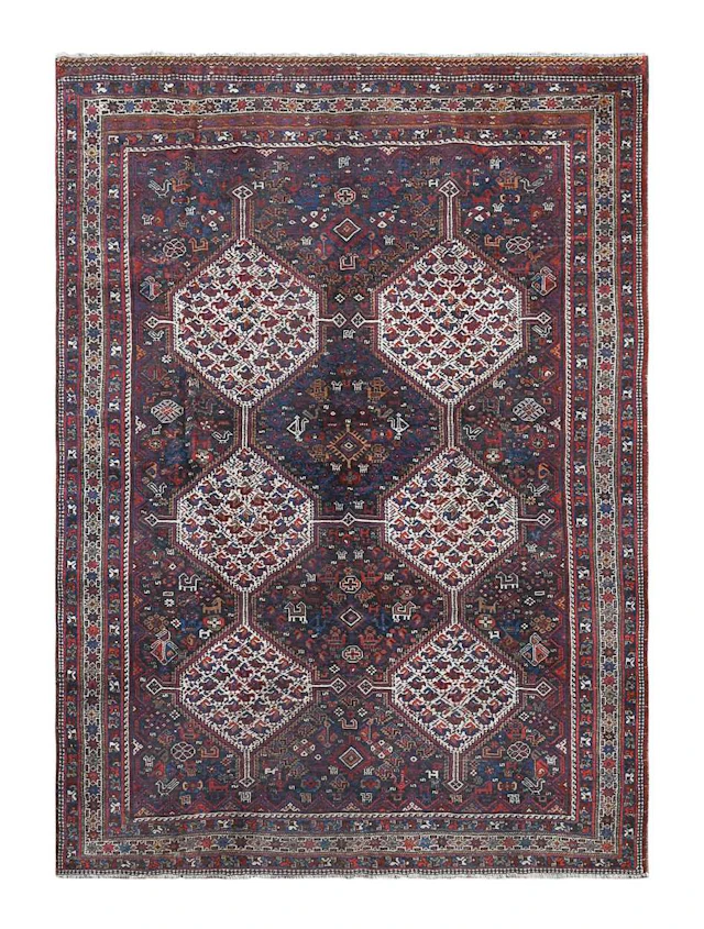A finely-woven Qashqai tribal carpet, circa 1920