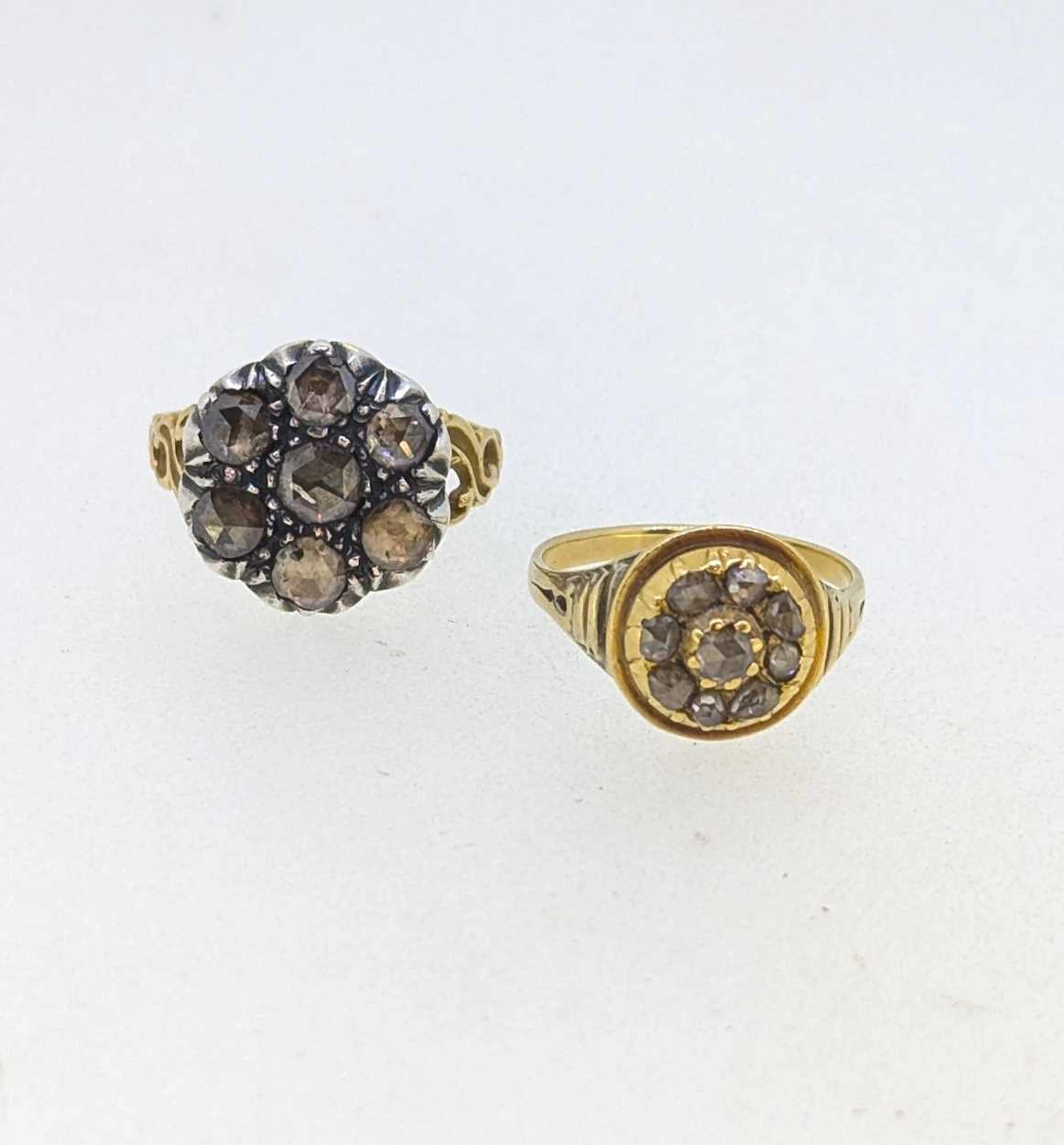 Two rose cut diamond rings