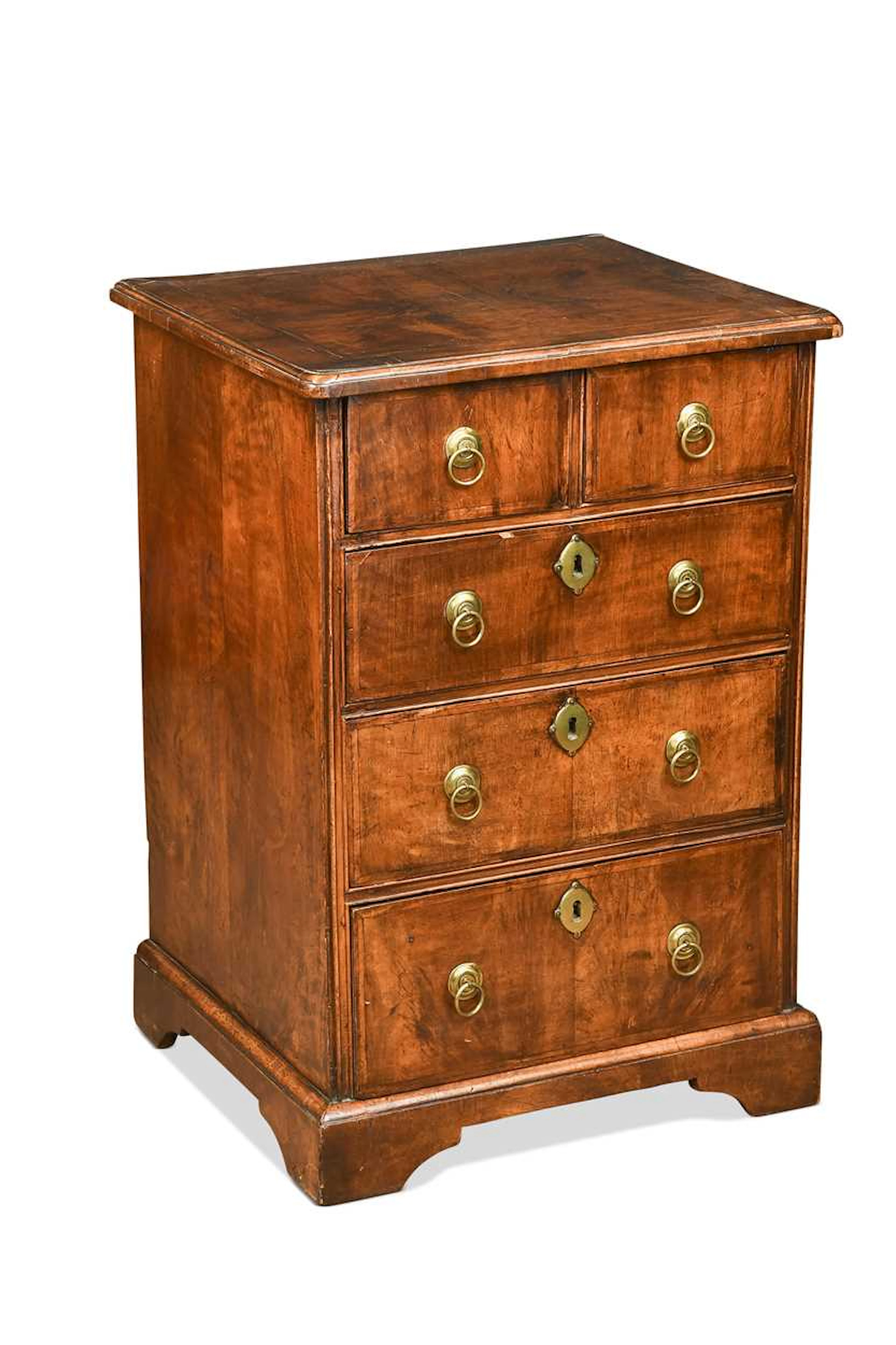 A small walnut chest, 18th century