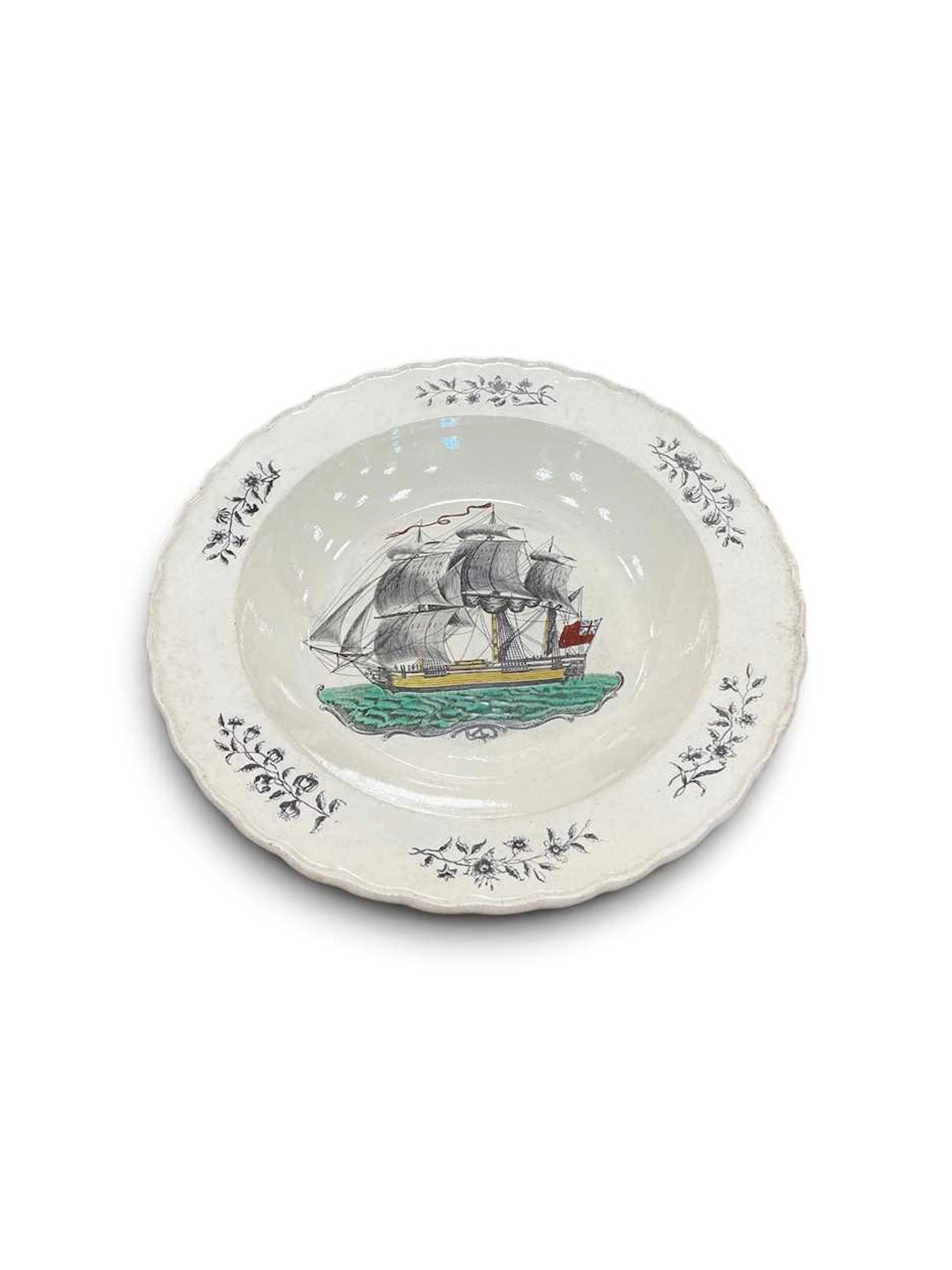 A group of creamware plates to include four 18th century...