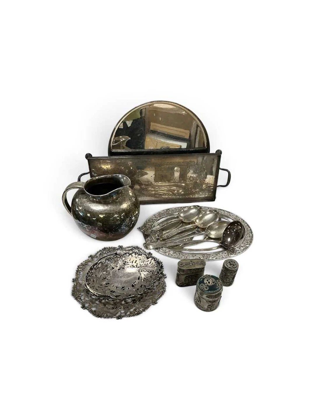 A quantity of various silver plate and Chinese white...