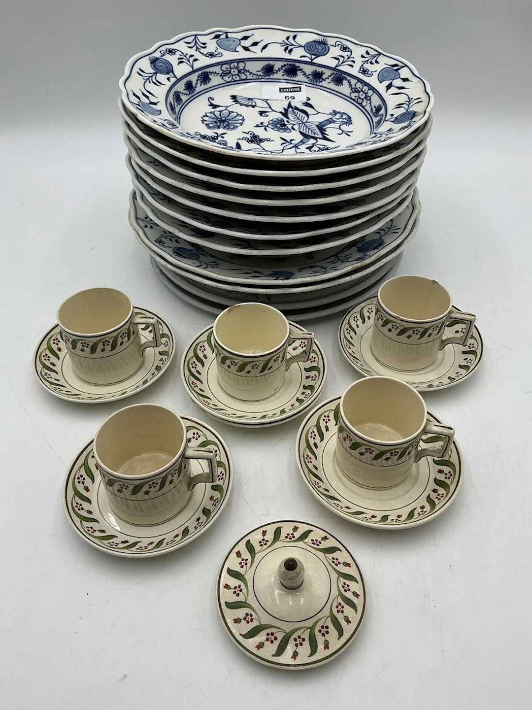 Meissen onion pattern bowls and dishes marked with...