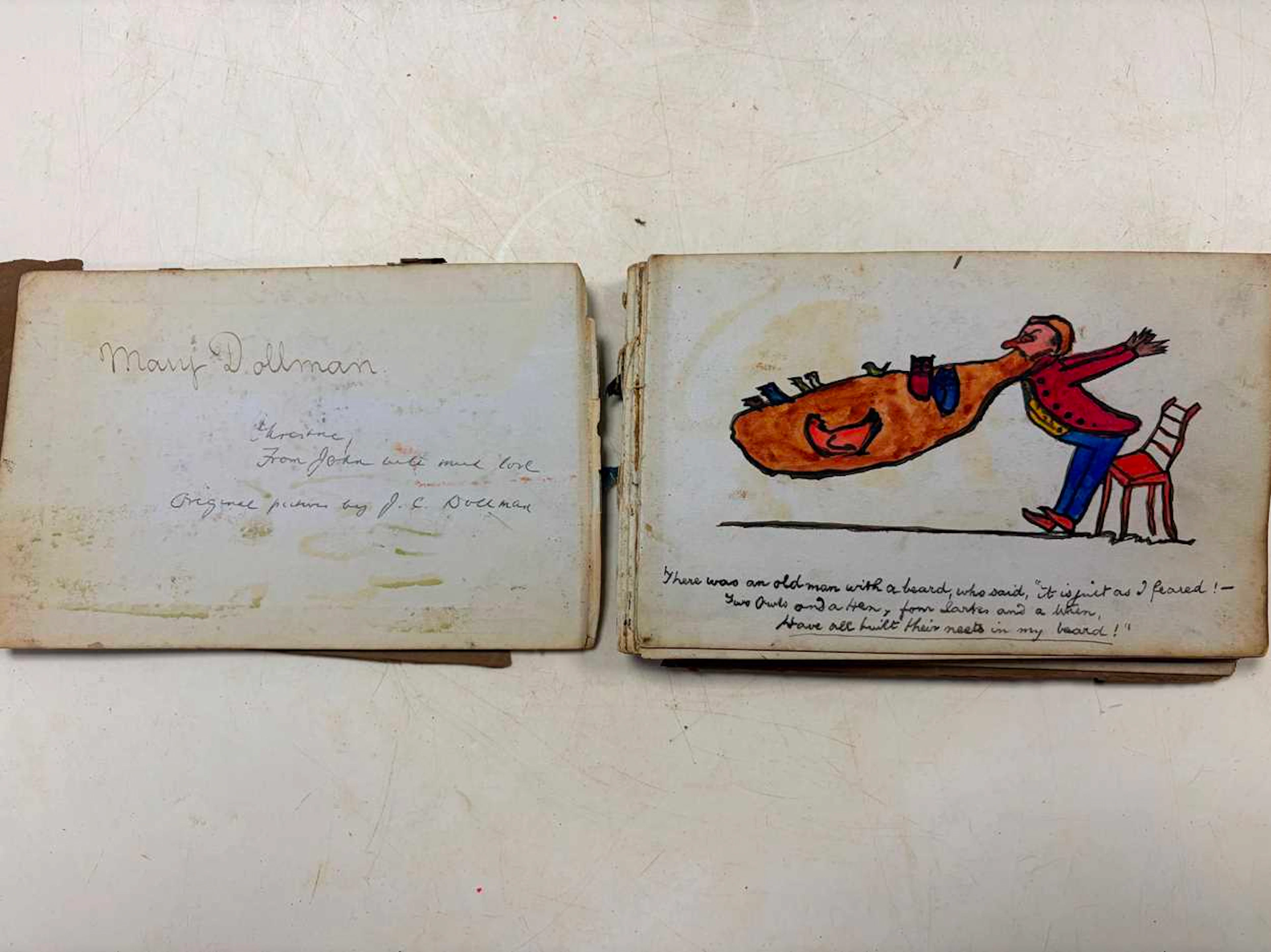 A Victorian sketchbook of humorous rhyming verses or limericks