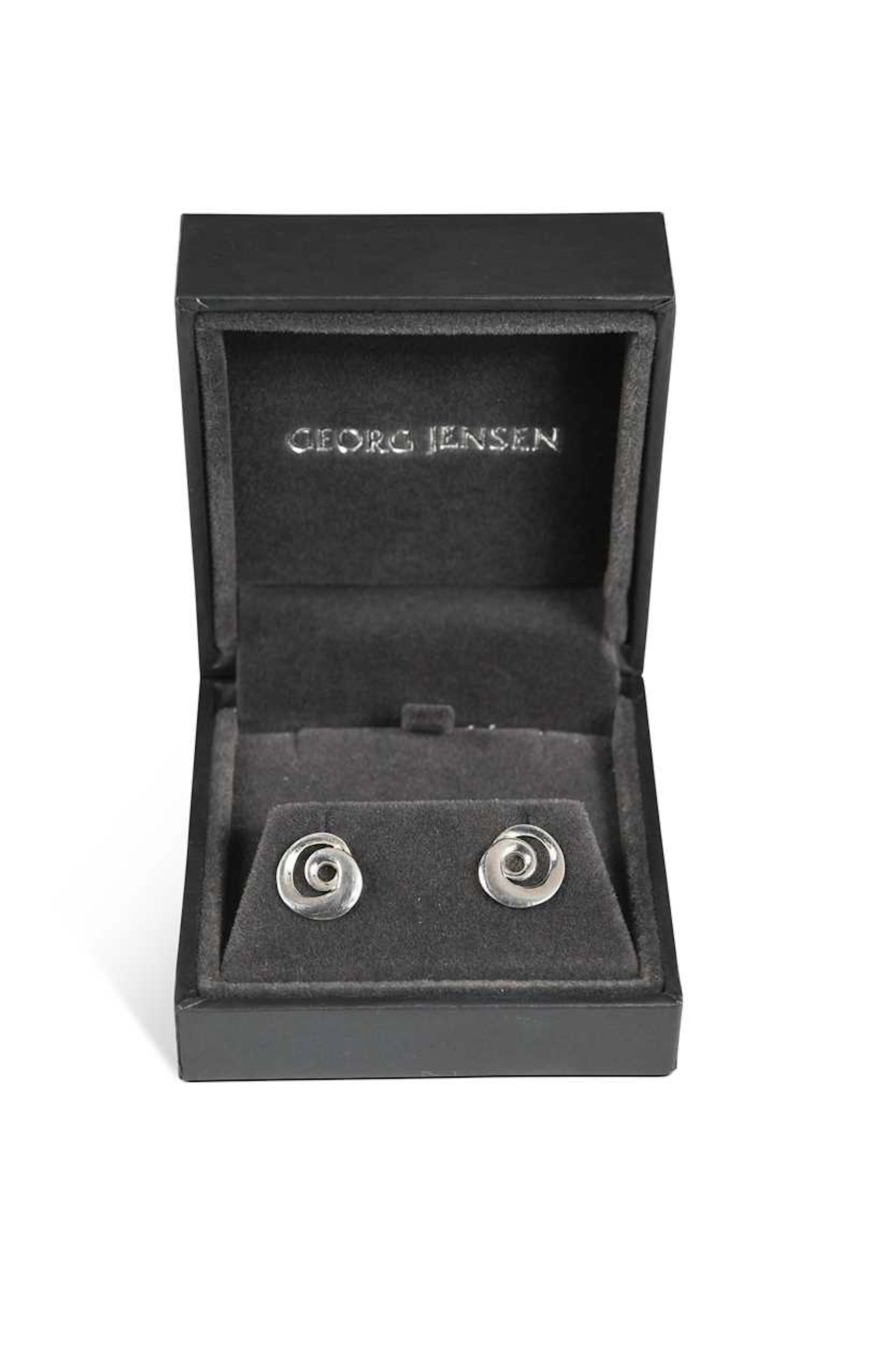 Vivianna Torun for Georg Jensen, a pair of silver 'Möbius' ear studs