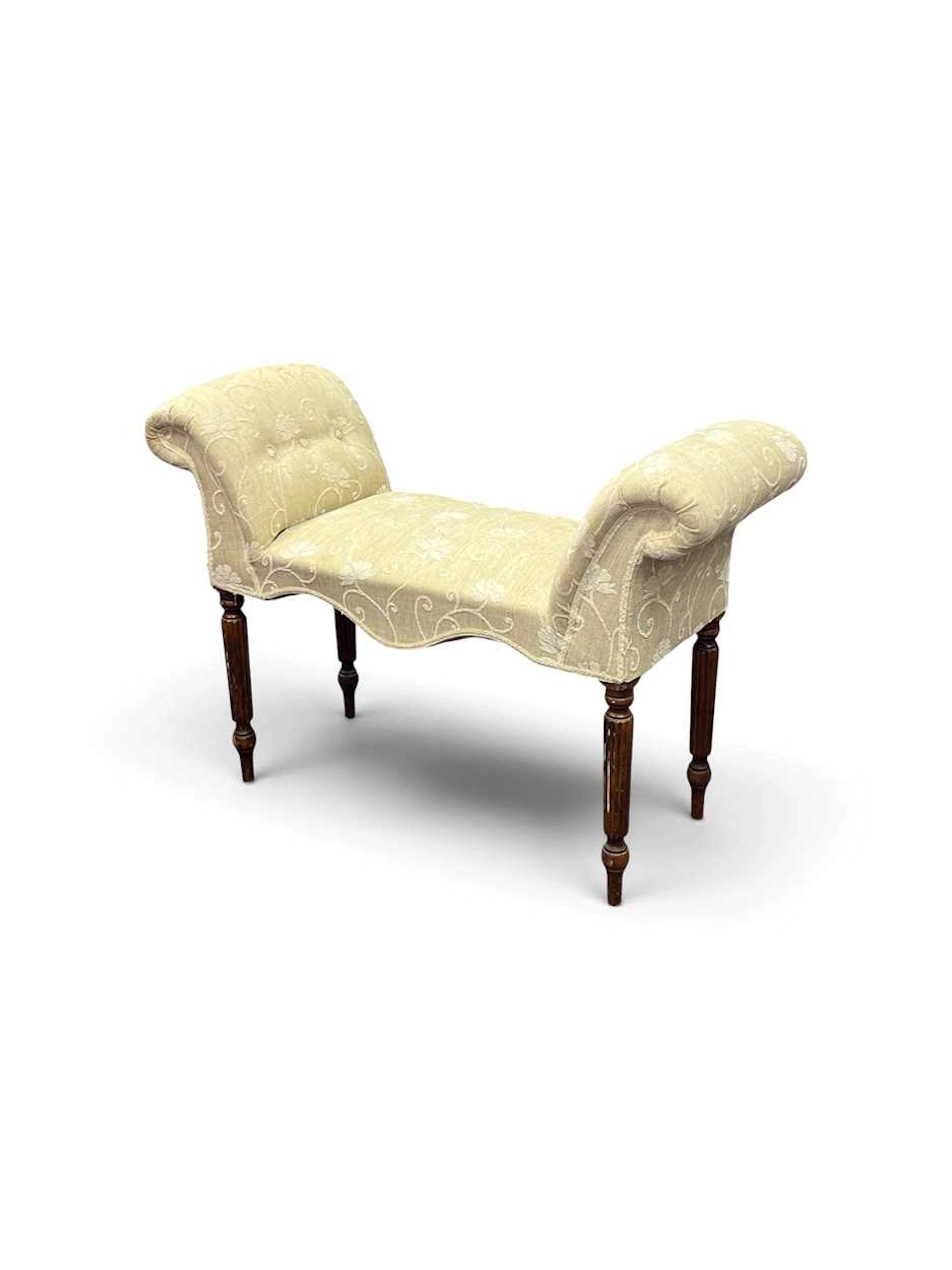 A Regency style beech framed window seat