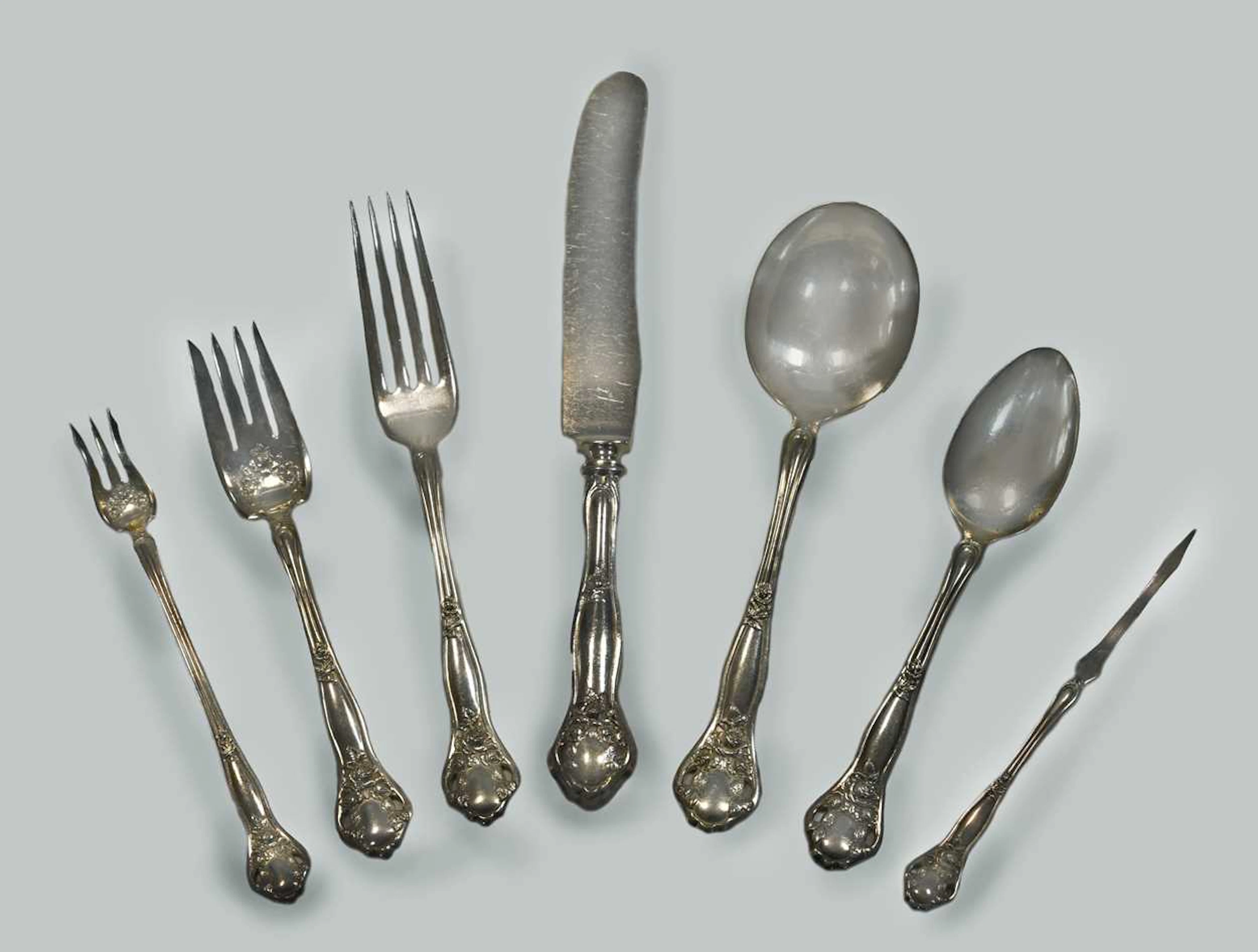 A pair of silver tablespoons