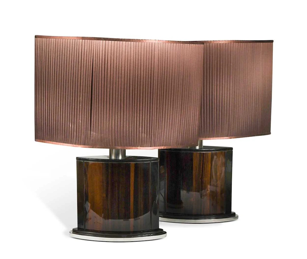 Giorgio Collection, a pair of contemporary macassar ebony table lamps