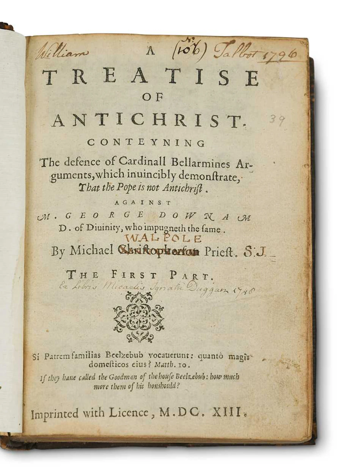 [WALPOLE (Michael)] 'CHRISTOFORSON (Michael; Priest).