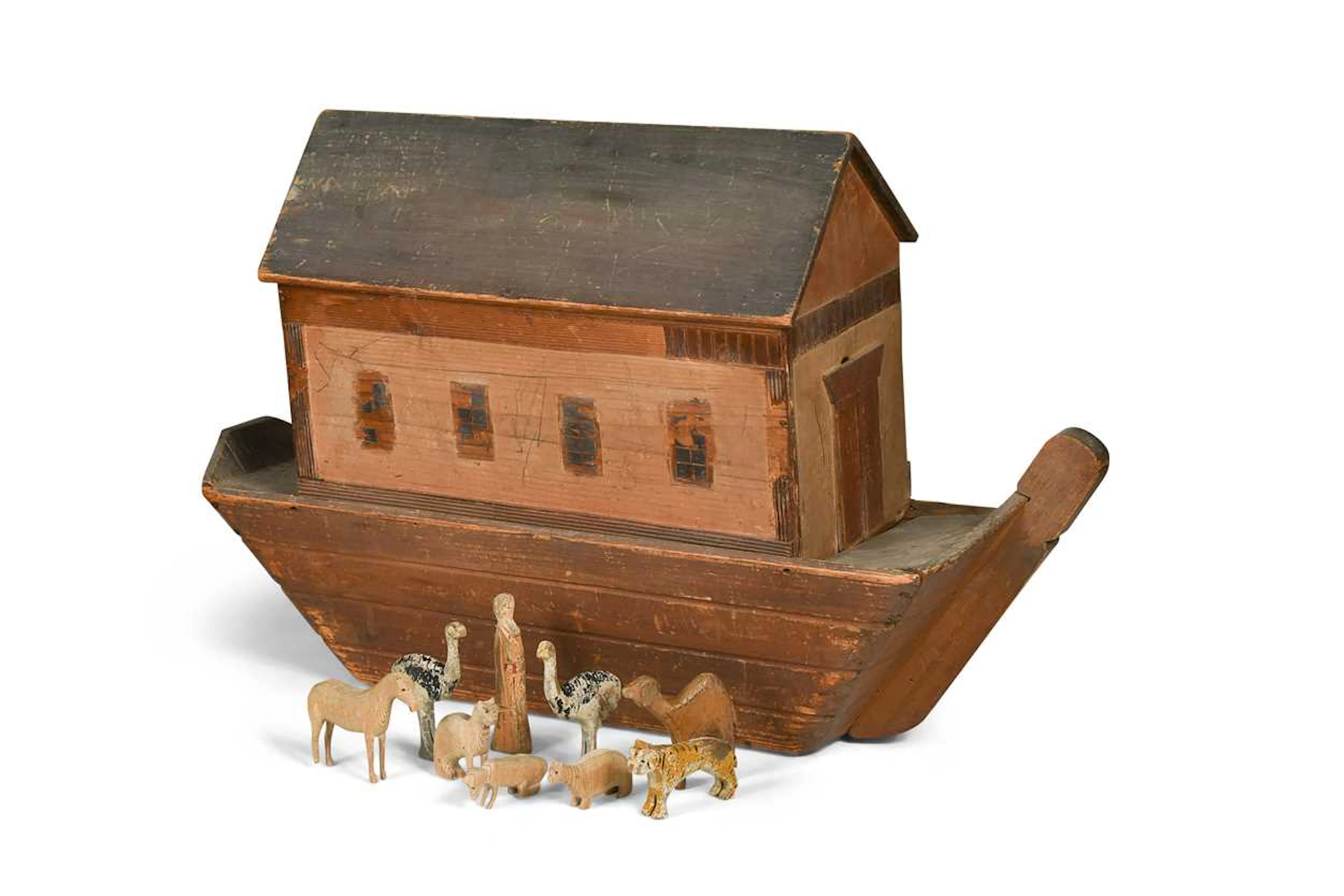 A wooden Noah's Ark model, possibly German, 19th century