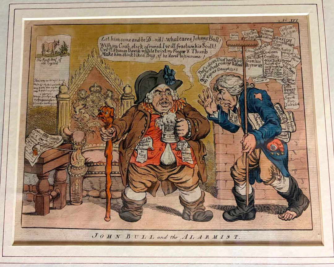 Collection of military themed caricatures and prints