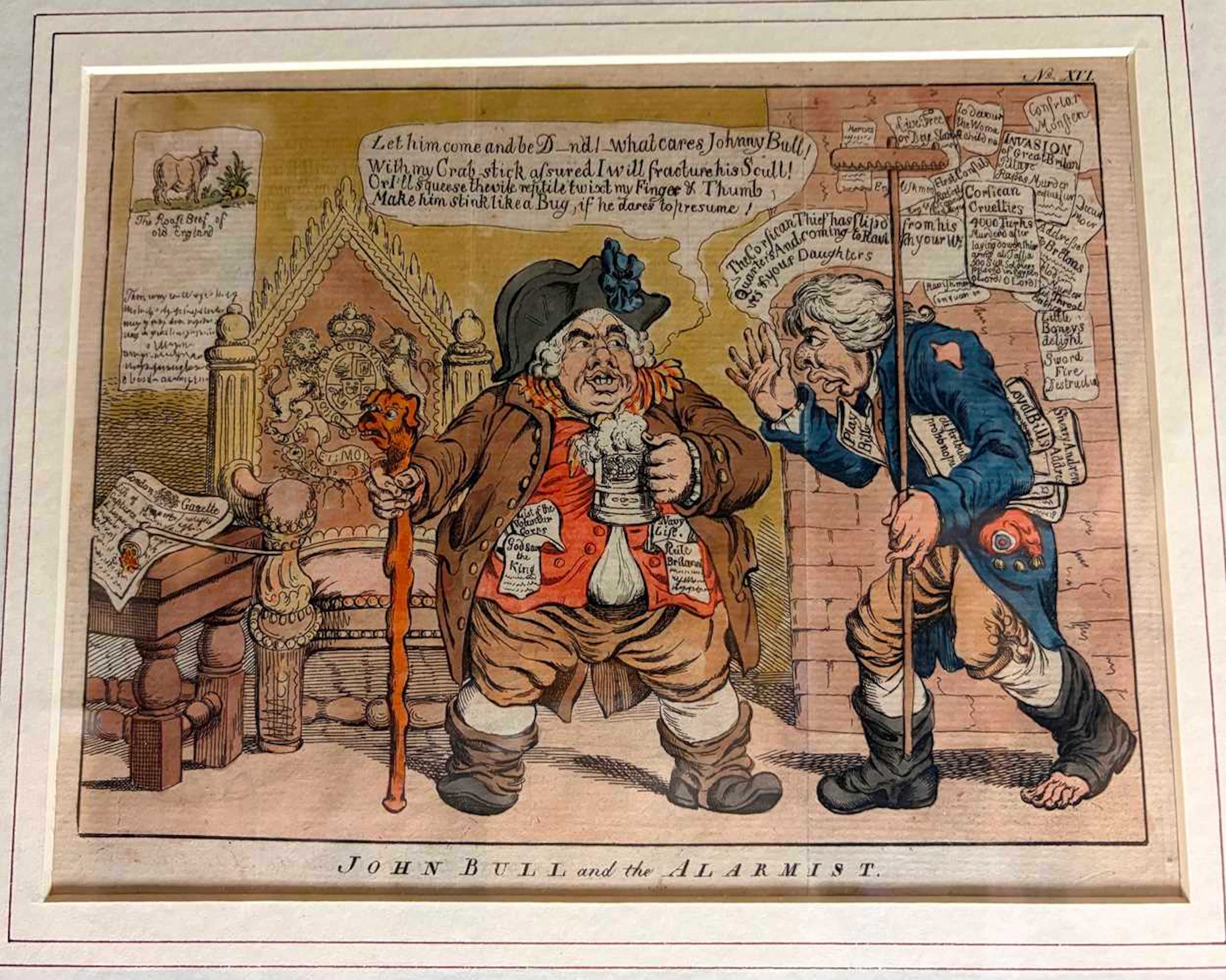 Collection of military themed caricatures and prints
