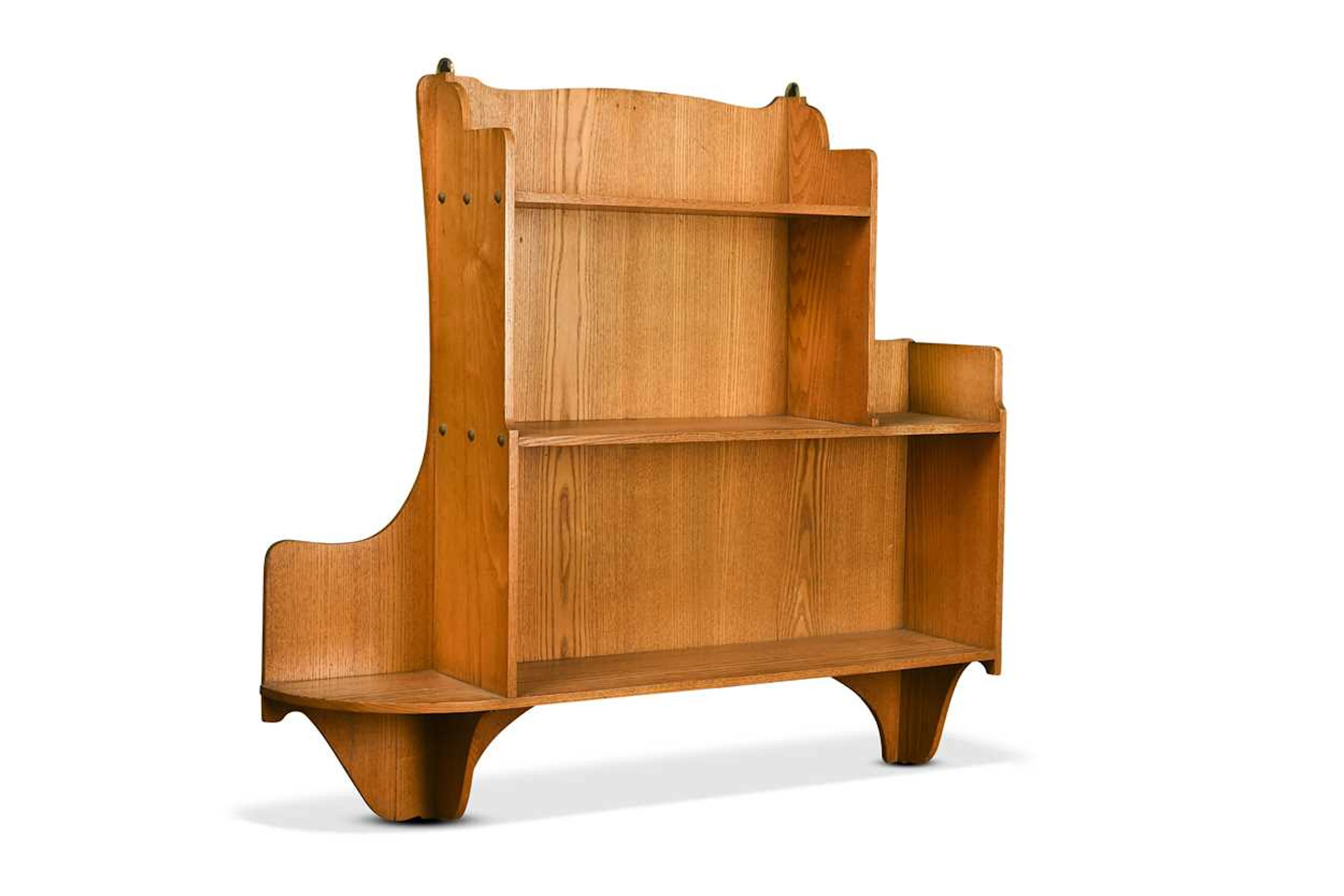 A set of Arts & Crafts ash wall shelves