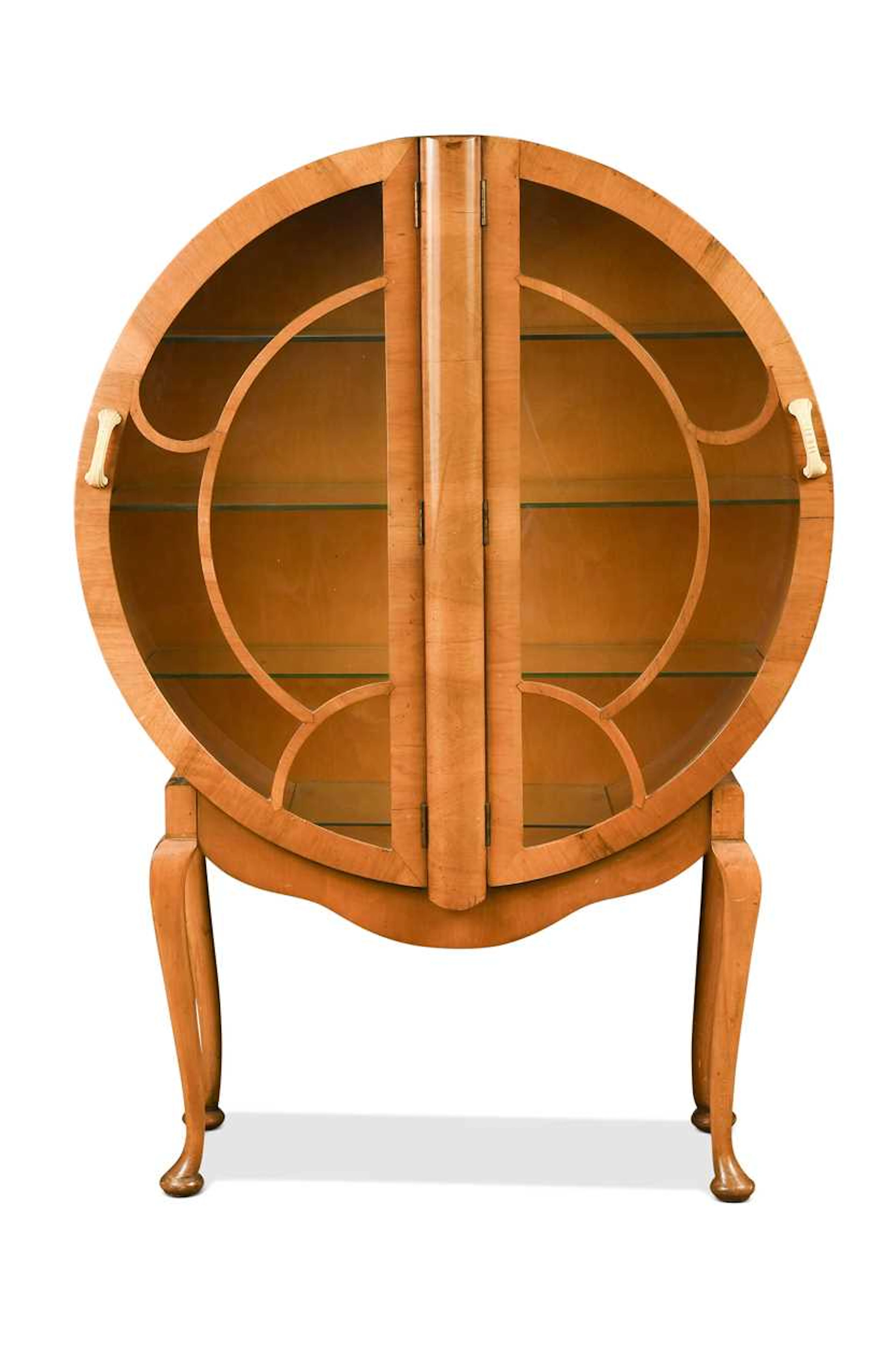An Art Deco walnut display cabinet