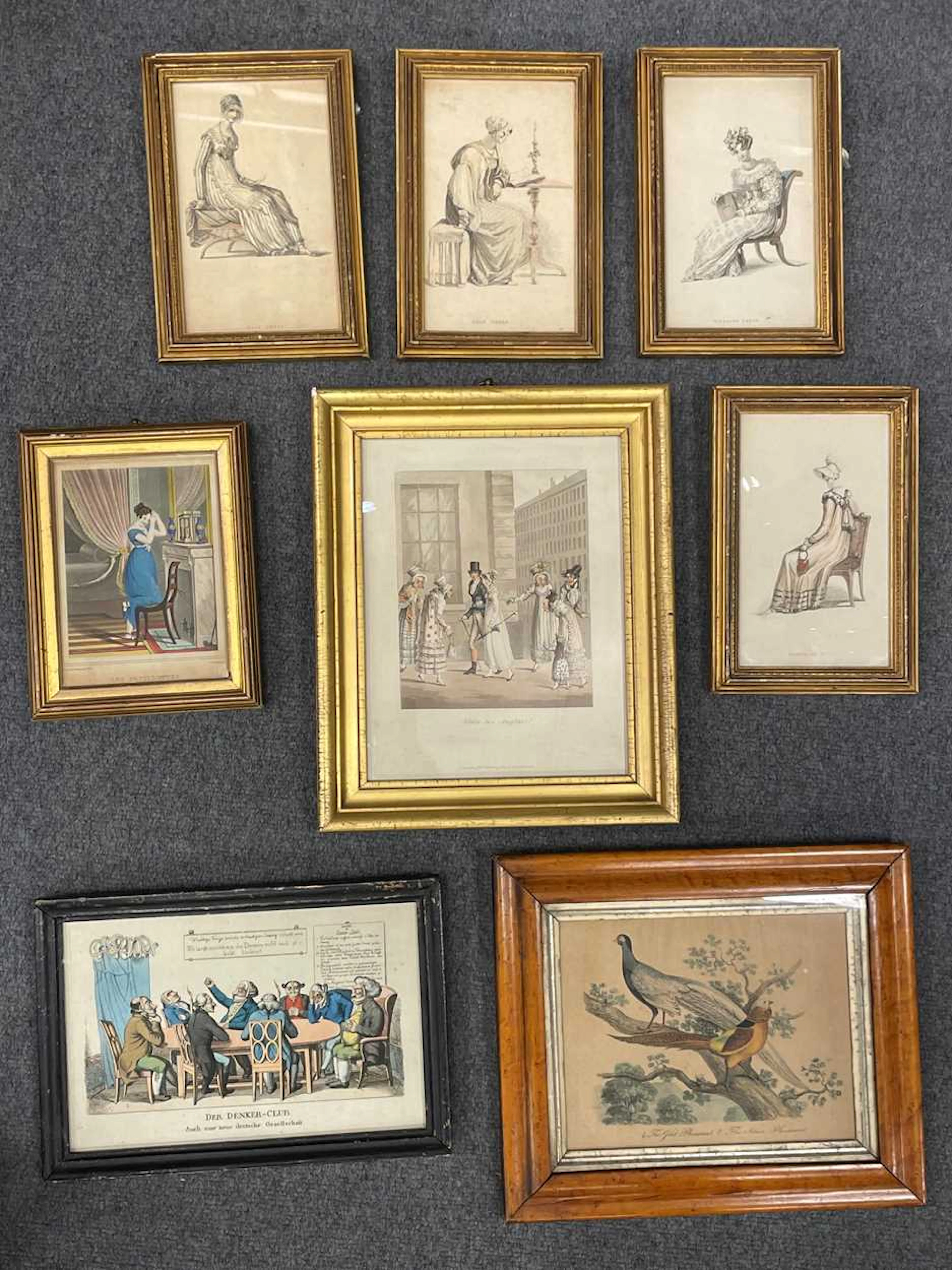 A collection of prints to include six early 19th century...