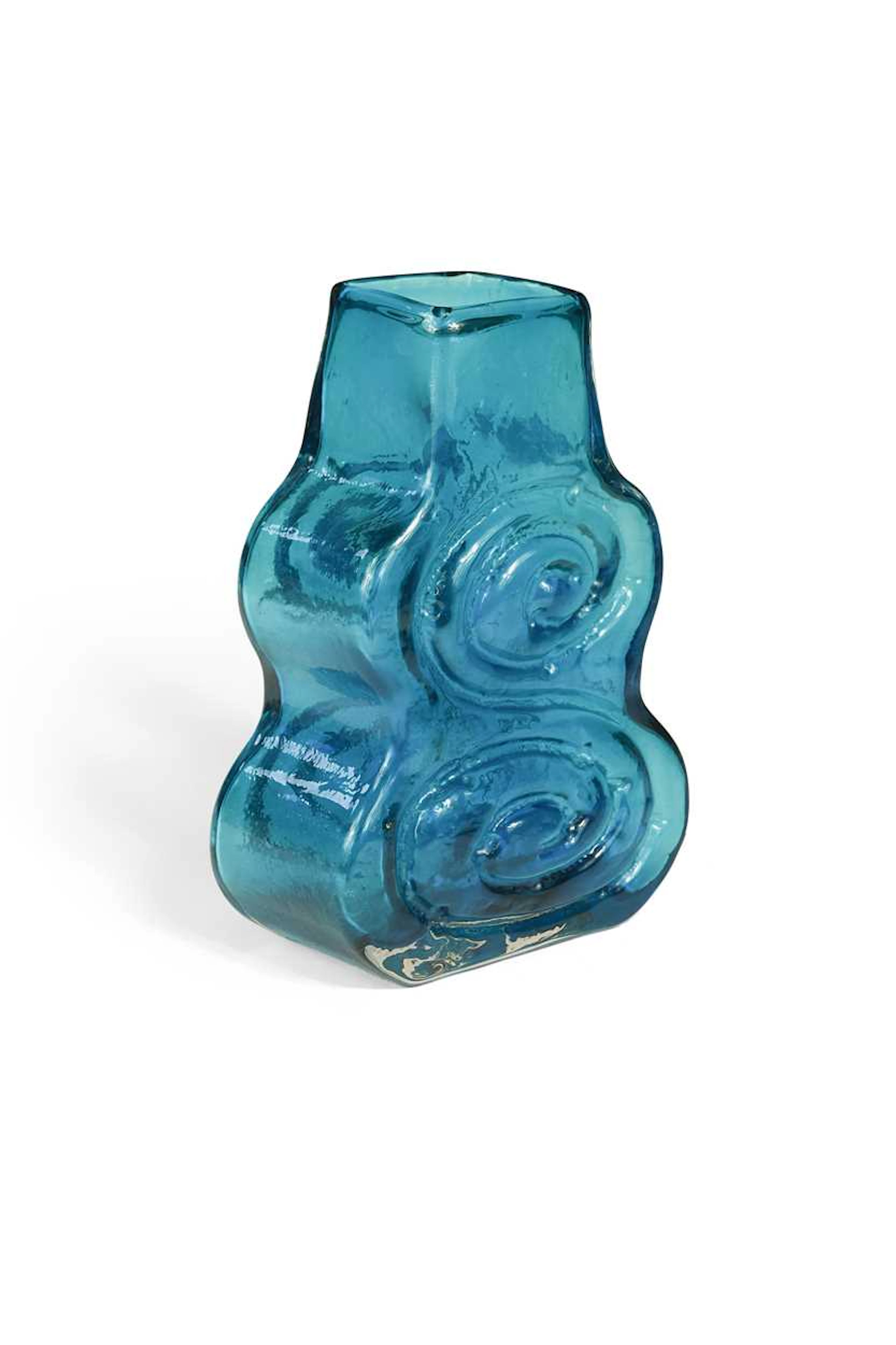 Geoffrey Baxter at Whitefriars, a Kingfisher Blue Cello vase