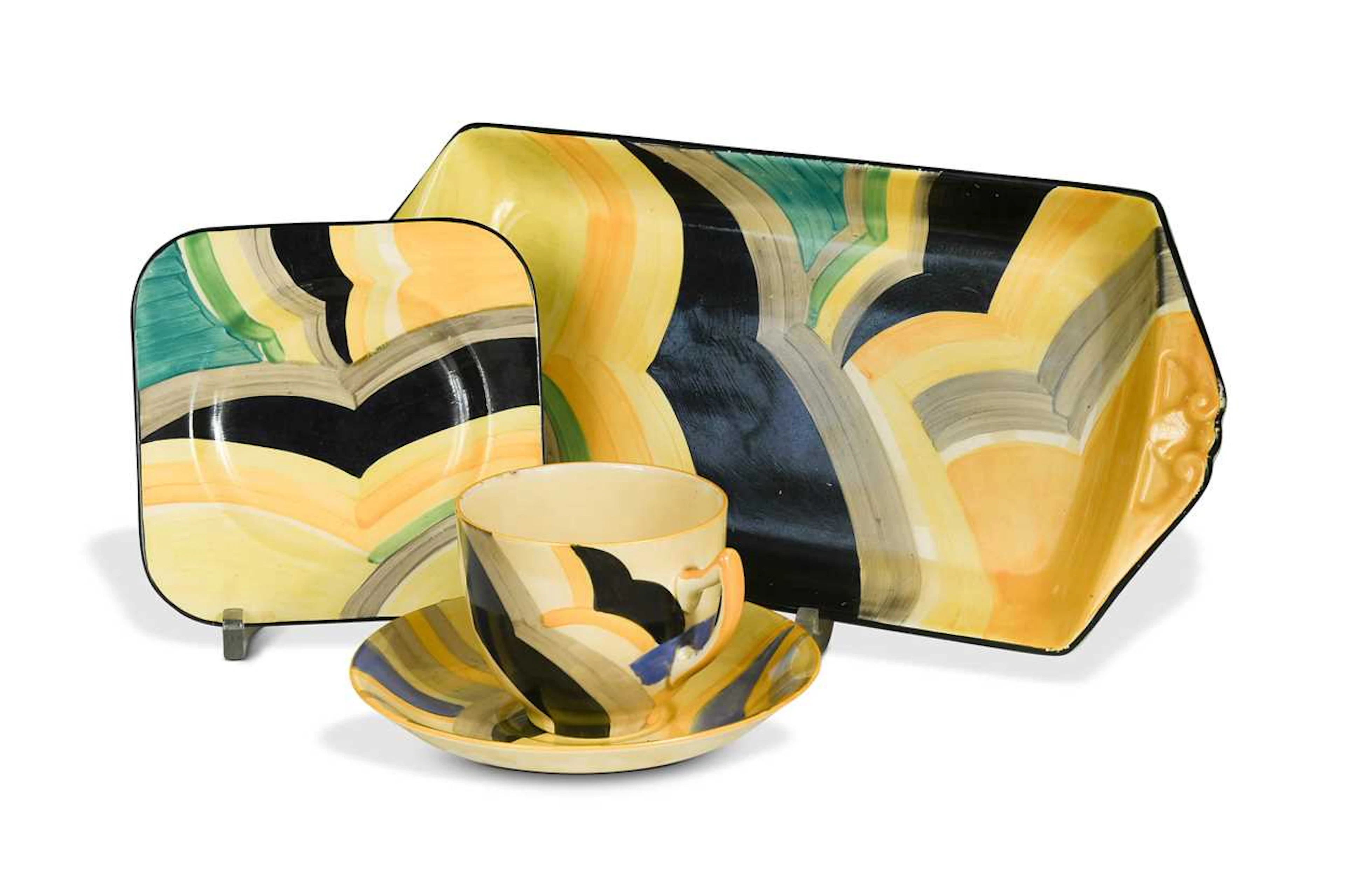 Susie Cooper at Gray's Pottery, 'Cubist' pattern wares, no.8119