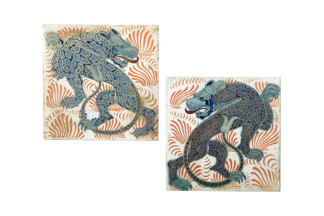 William de Morgan, late Fulham Period, Prowling Tiger, 1898