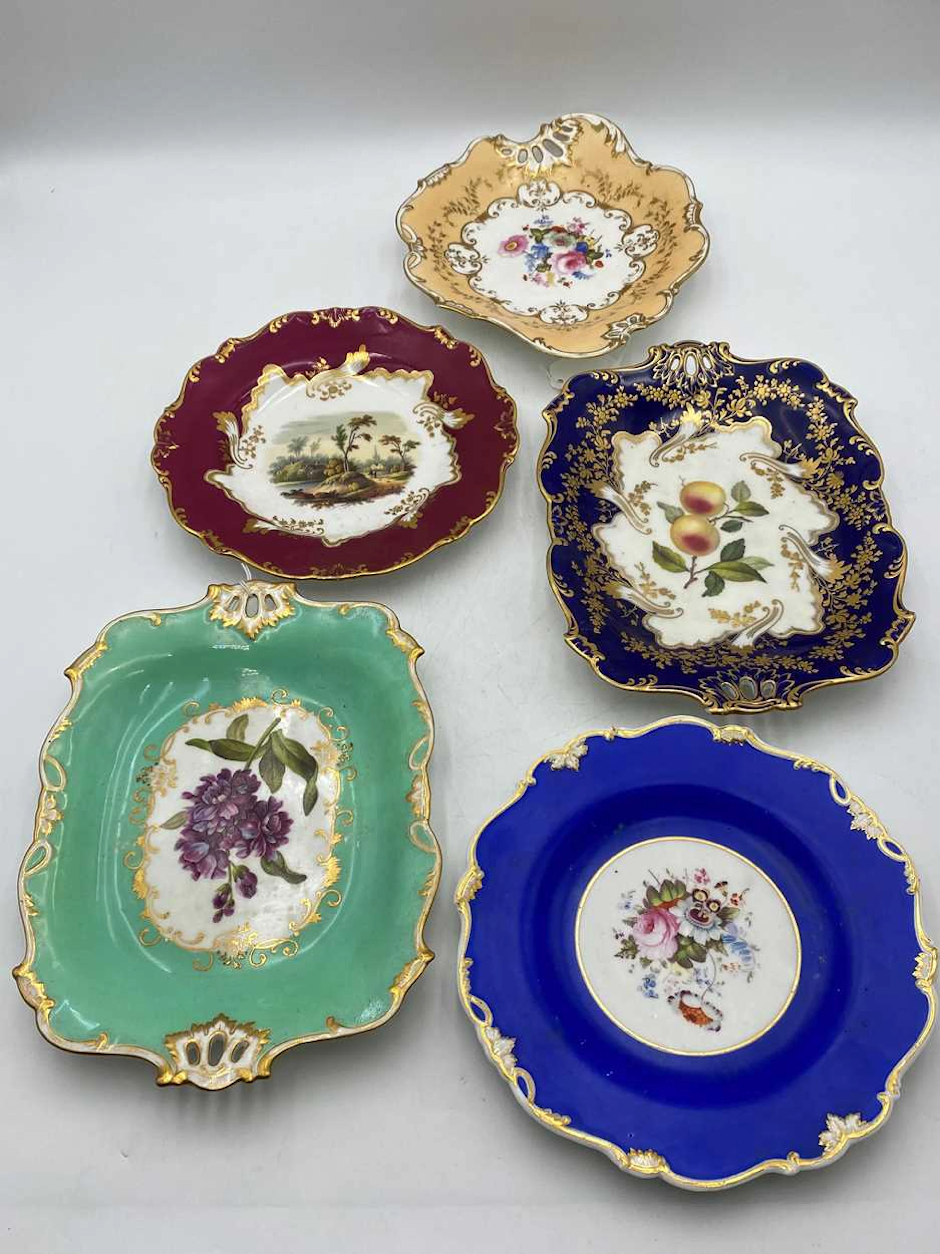 Five Minton dessert plates