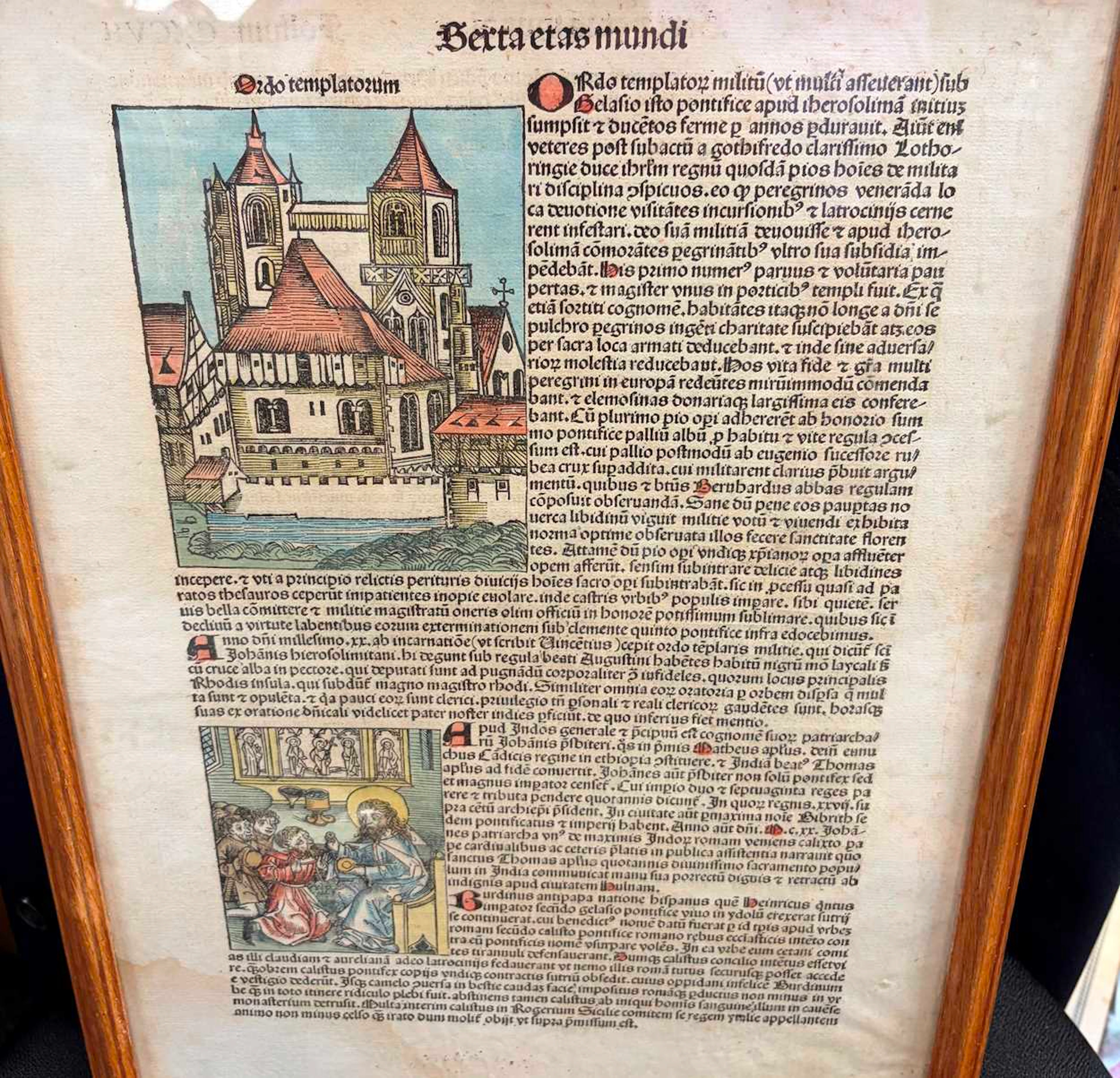 KOBERGER (Anton) A Nuremberg Chronicle printed incunable leaf 1493