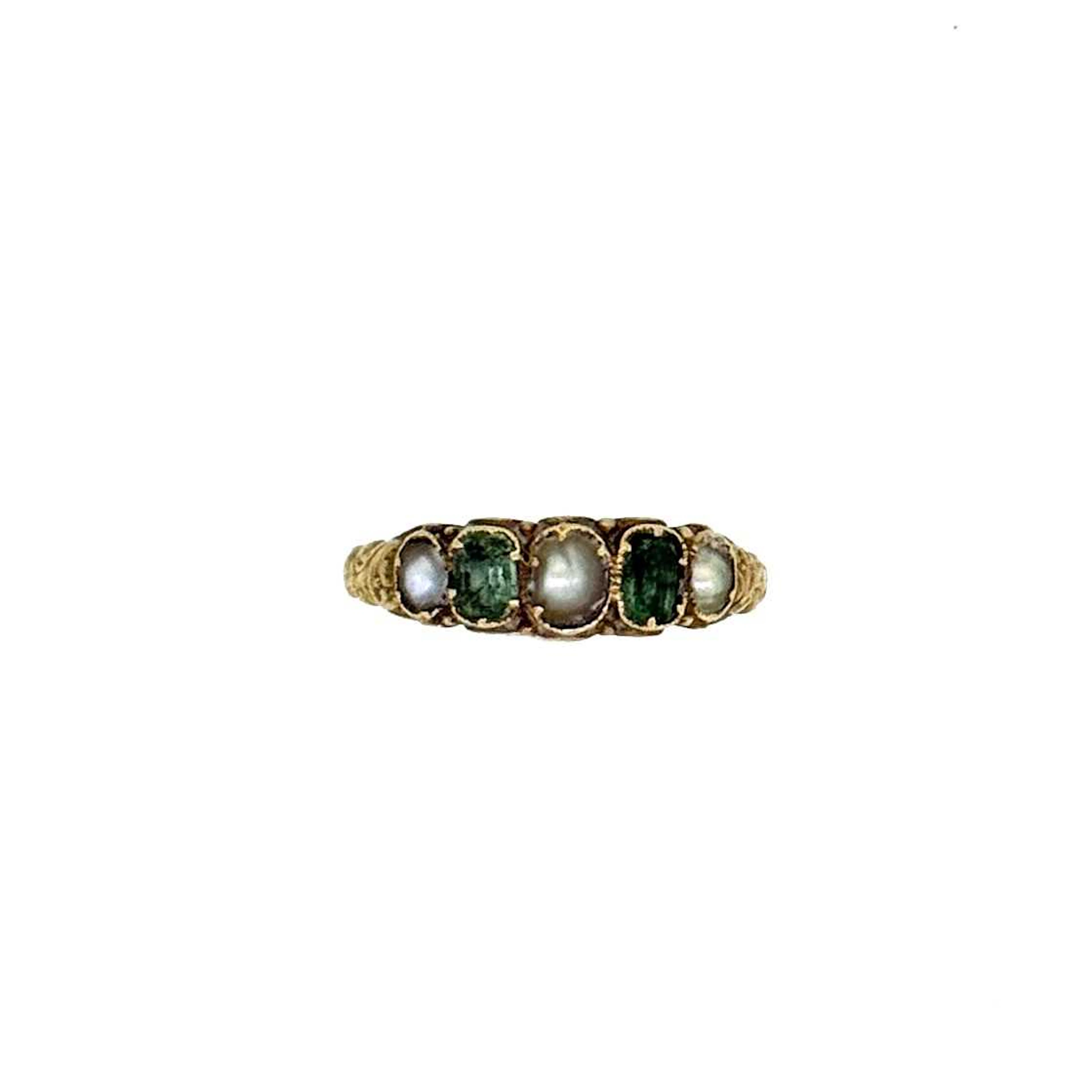 A green beryl and pearl ring