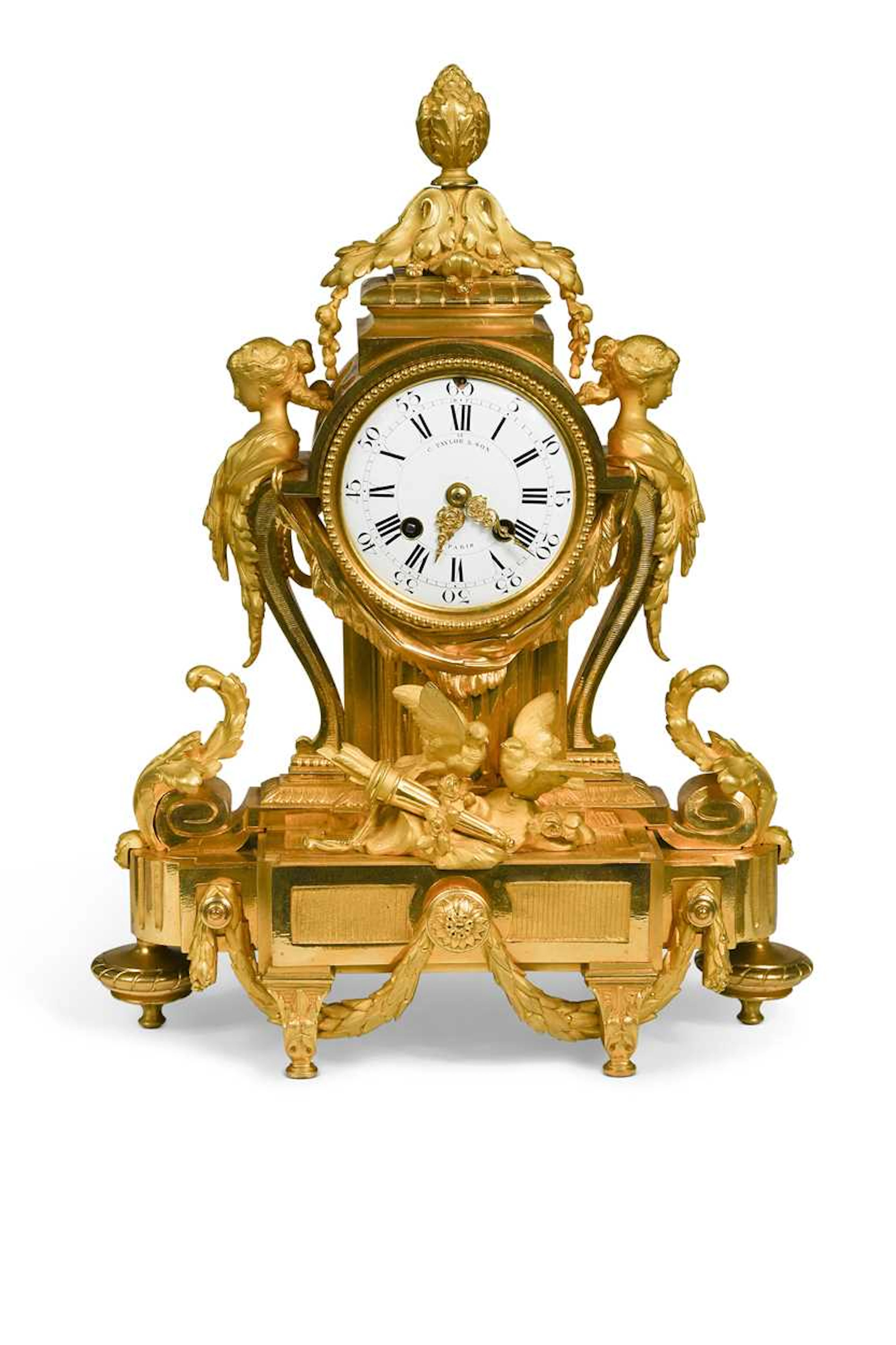 A French ormolu mantel clock by C. Taylor & Son, Paris, 19th century