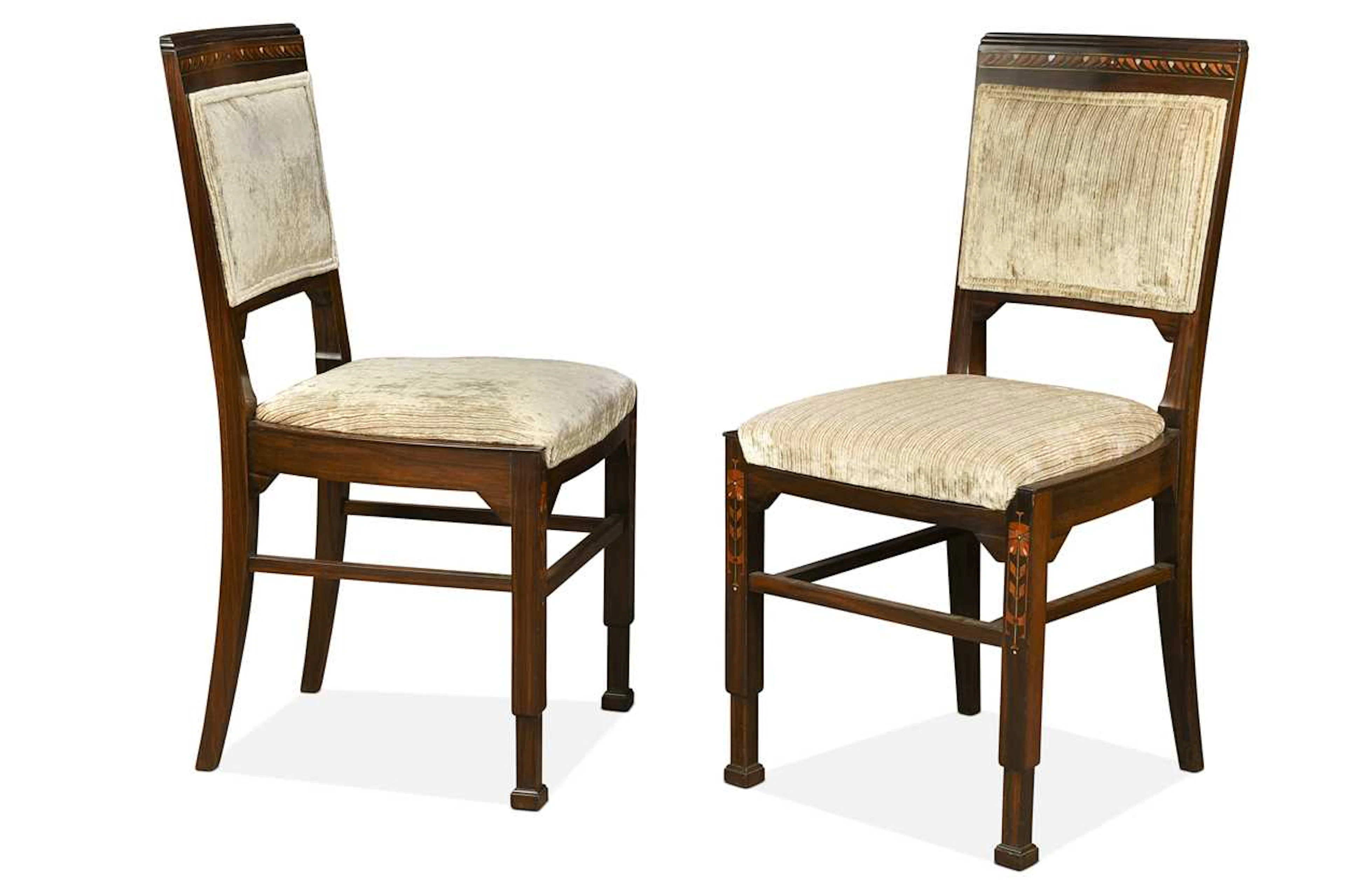 Ludwig Schmidt, a pair of rosewood side chairs, circa 1900