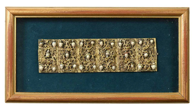 A gilt metal filigree panel bracelet, circa 1900