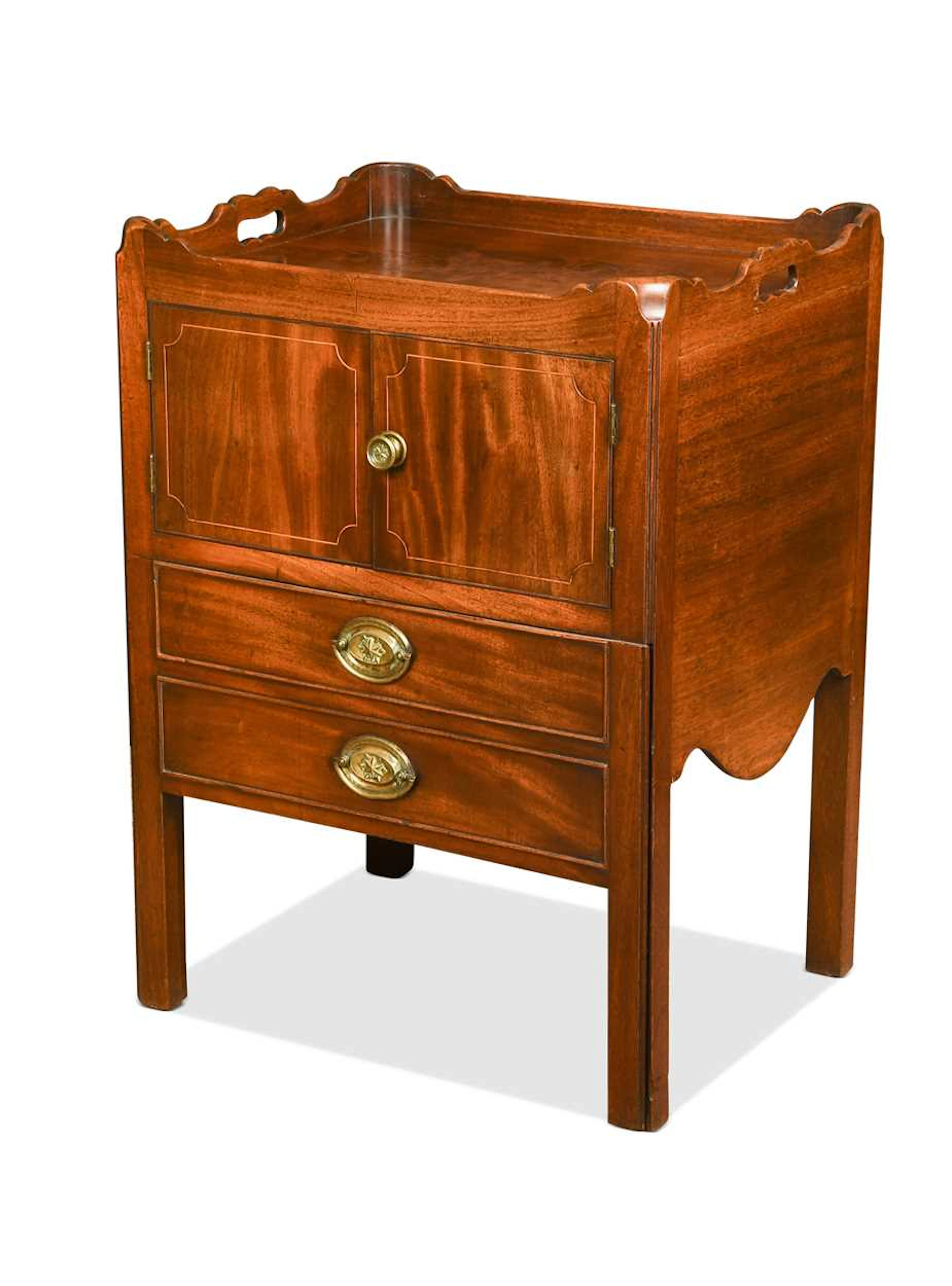 A George III mahogany bedside night cupboard
