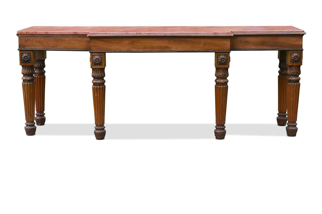 A mahogany breakfront serving table, in the manner of Gillows, early
