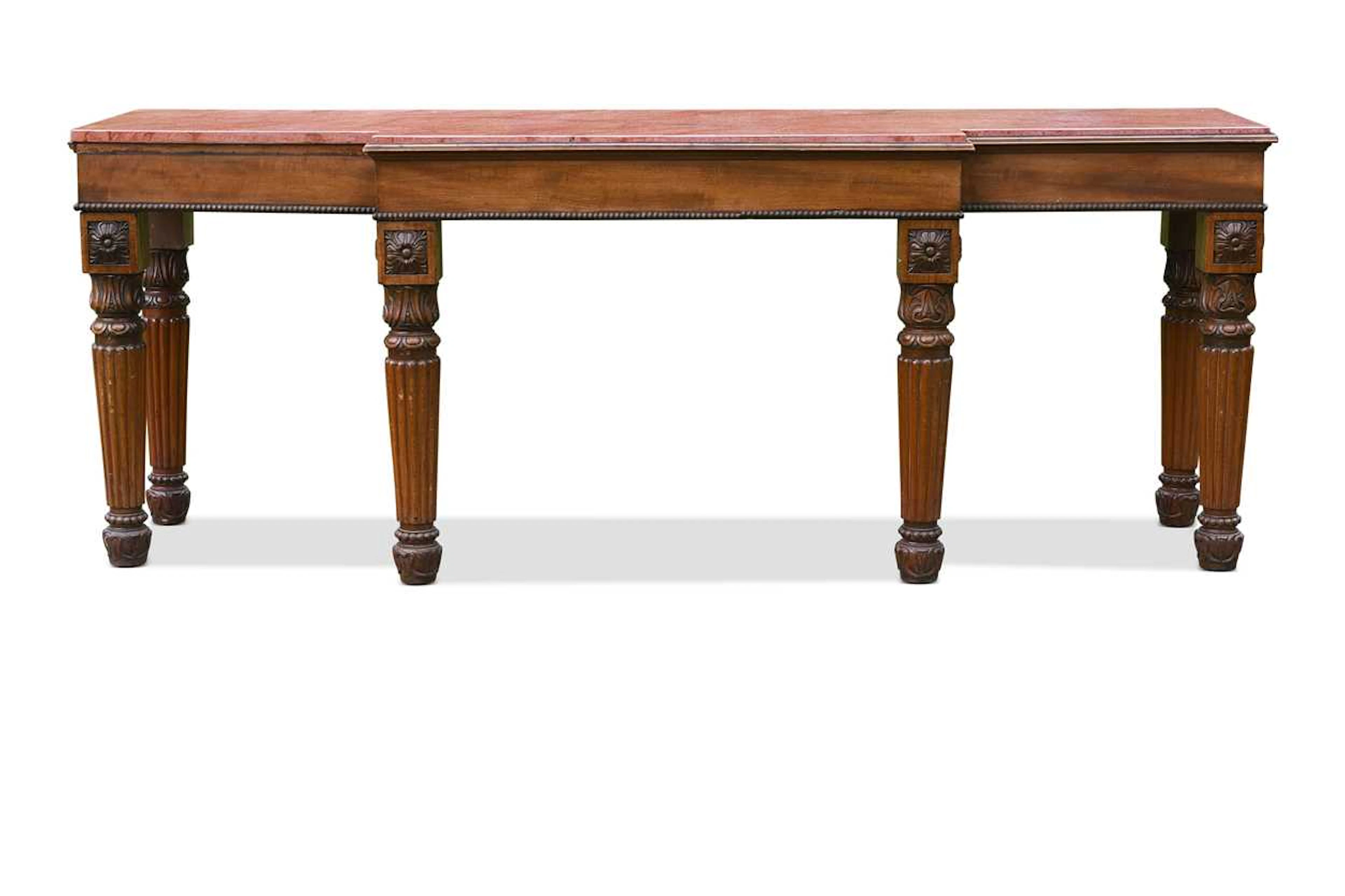 A mahogany breakfront serving table, in the manner of Gillows, early