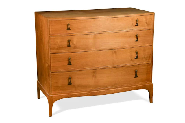 Edward Barnsley (1900-1987), a walnut bow front chest of drawers, 1968