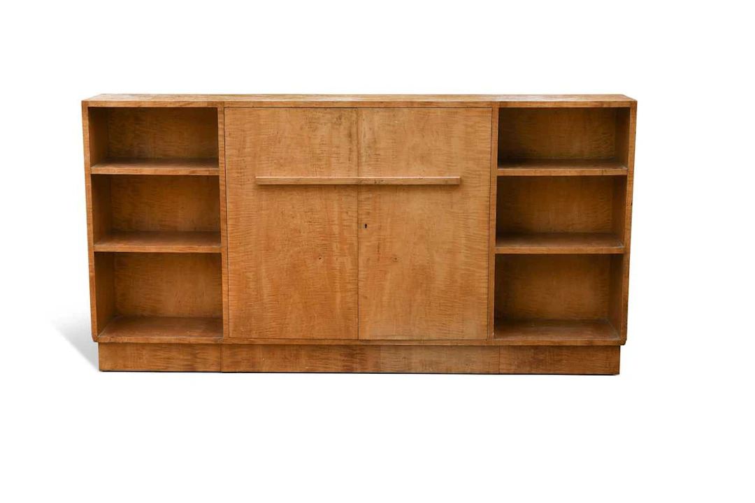An Art Deco maple bookcase